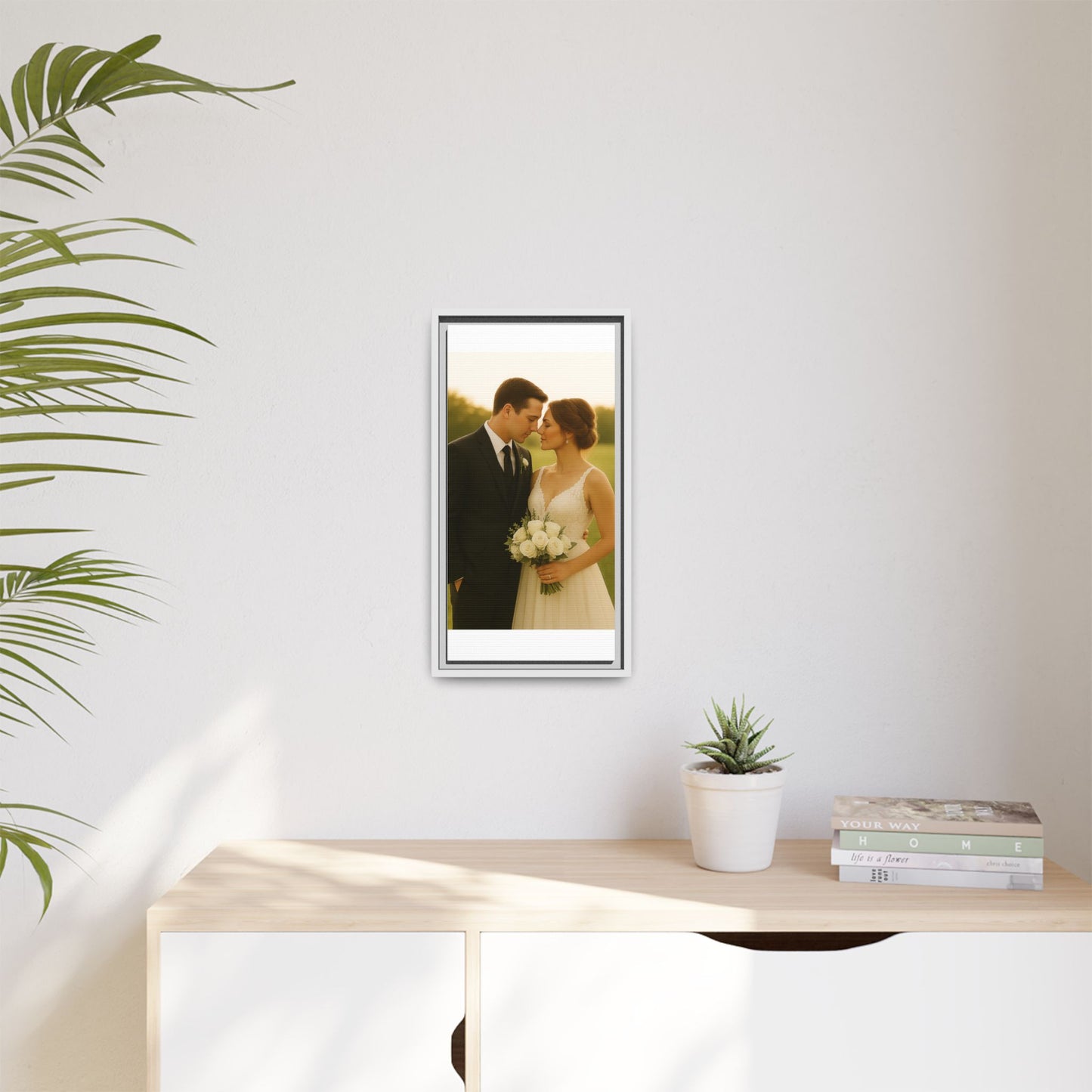 Custom Wedding Frame Vertical Matte Canvas