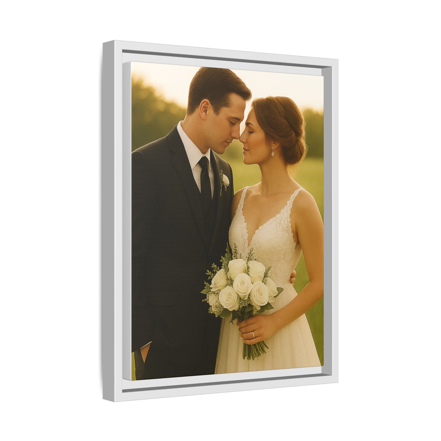 Custom Wedding Frame Vertical Matte Canvas