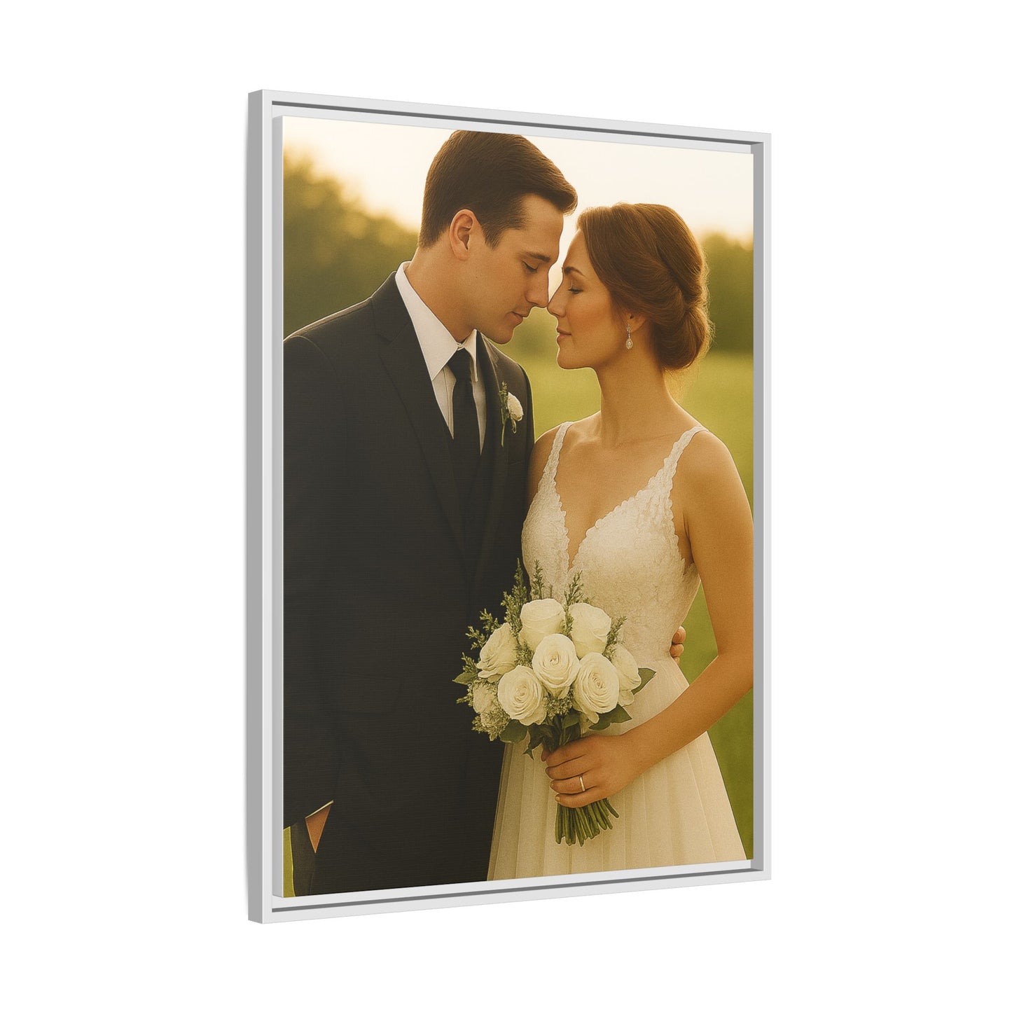 Custom Wedding Frame Vertical Matte Canvas