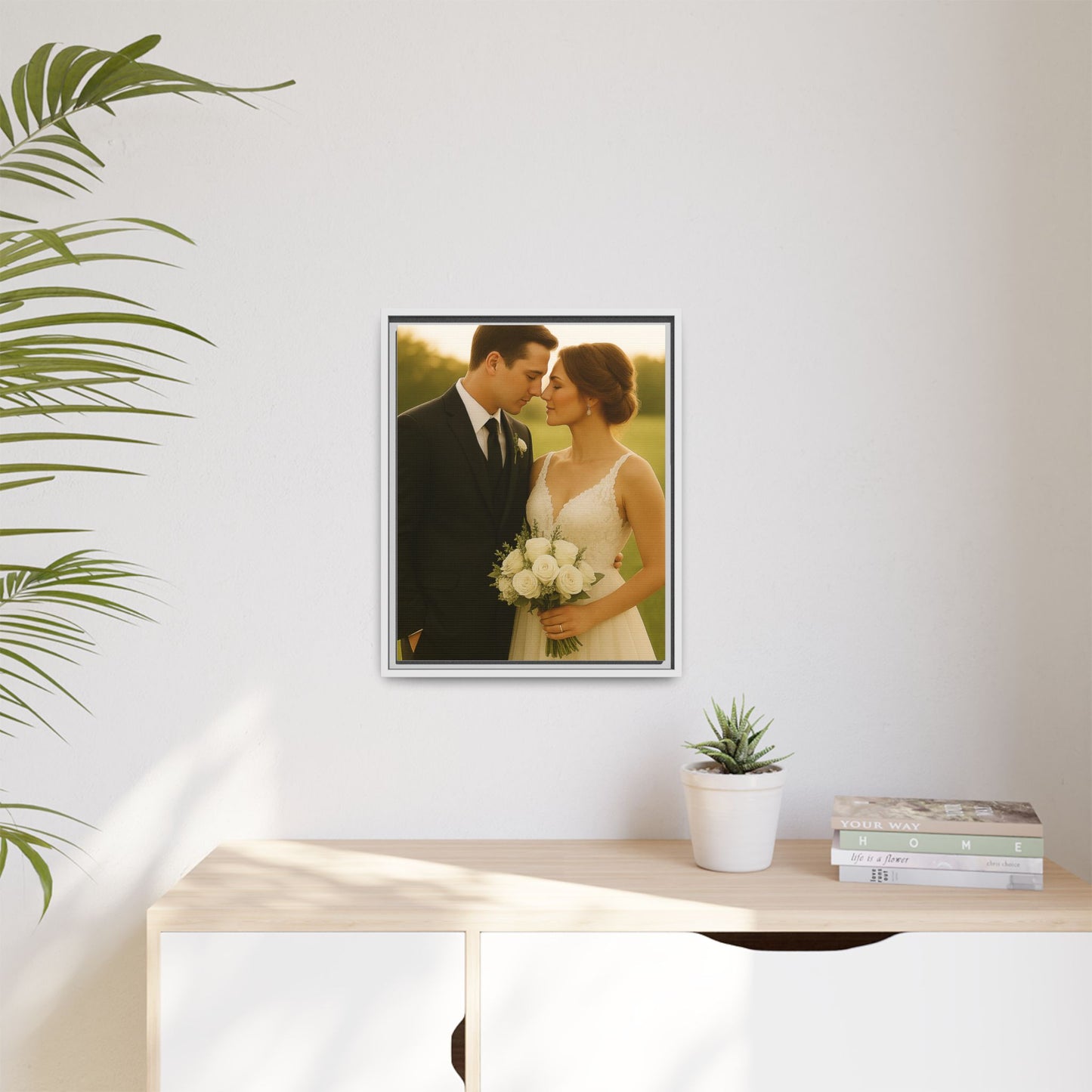 Custom Wedding Frame Vertical Matte Canvas