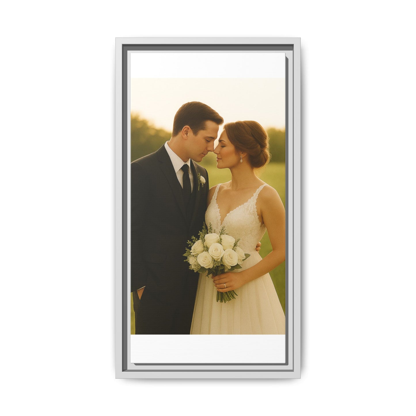 Custom Wedding Frame Vertical Matte Canvas