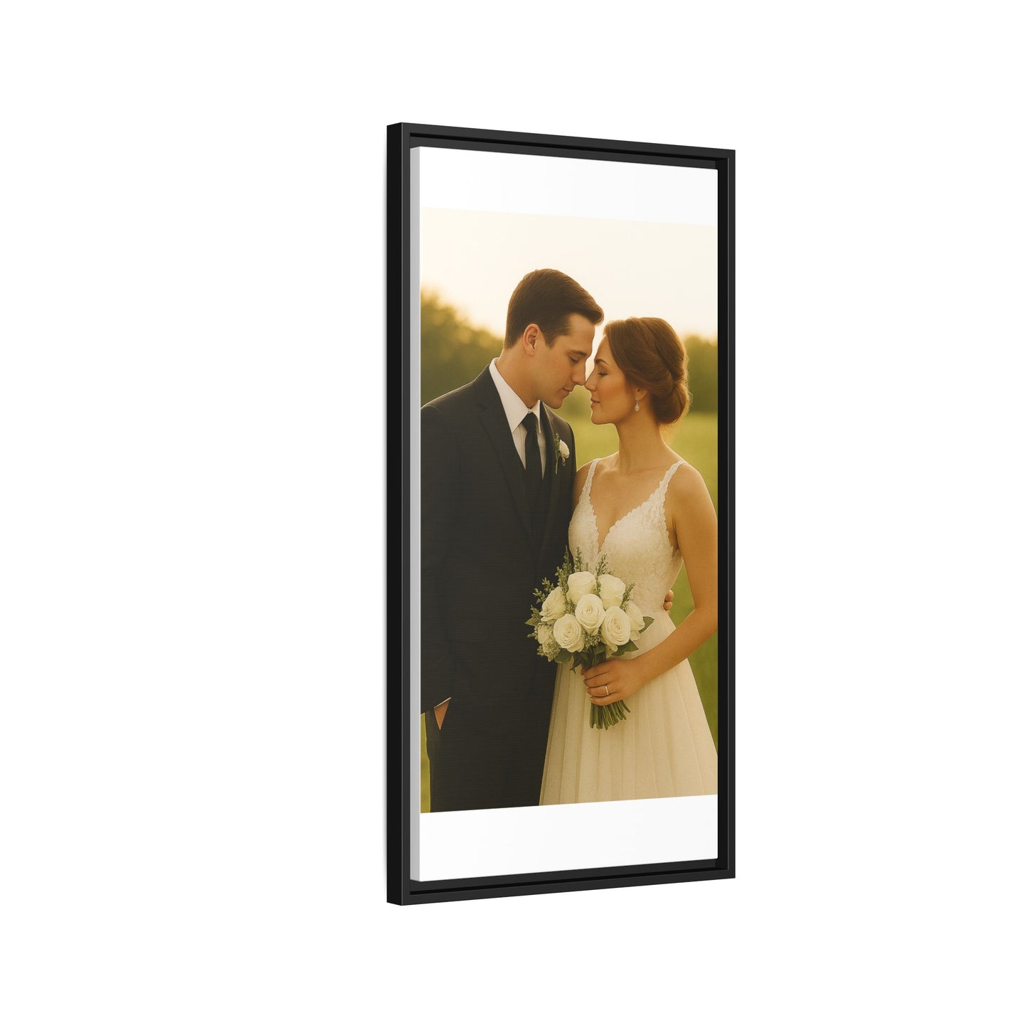 Custom Wedding Frame Vertical Matte Canvas