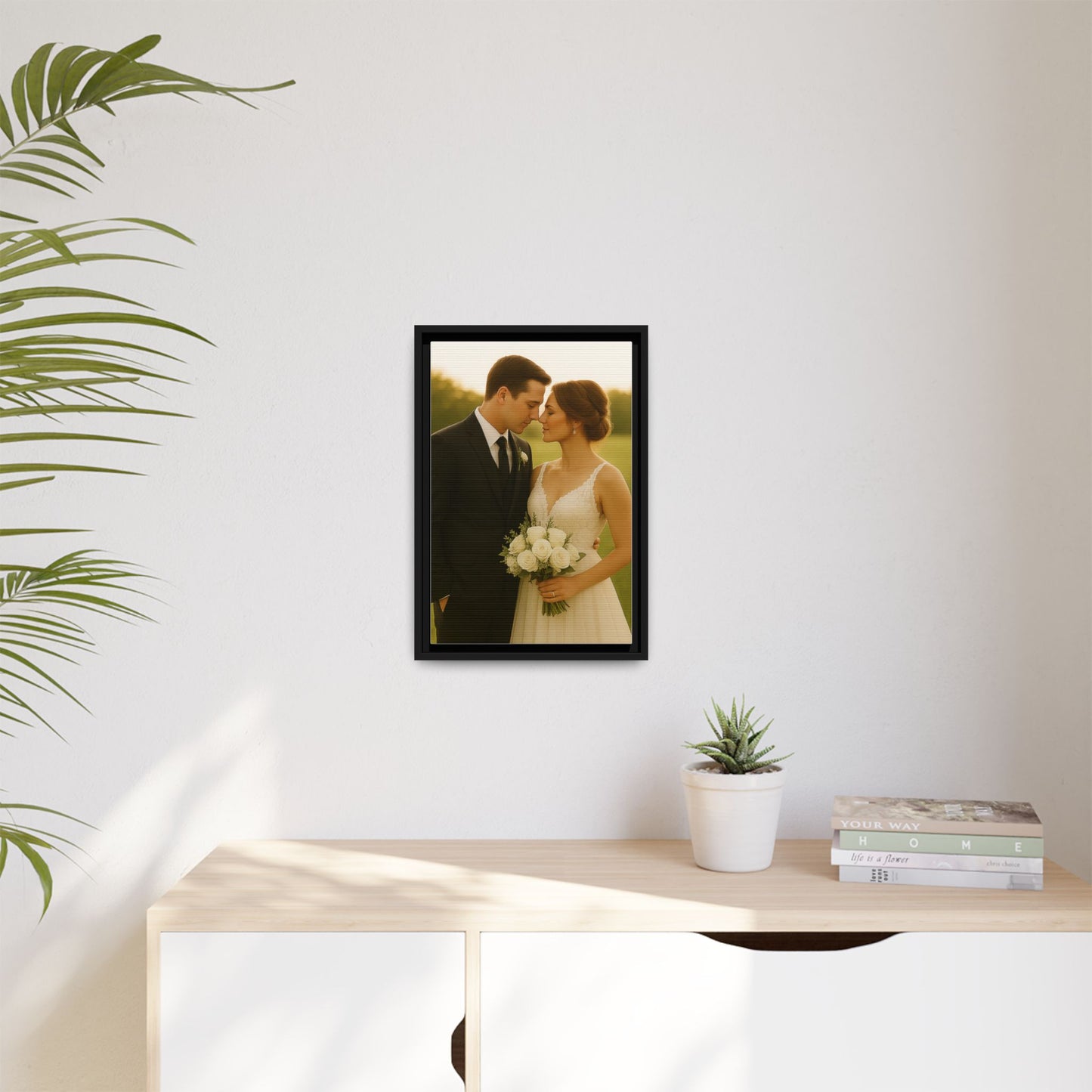 Custom Wedding Frame Vertical Matte Canvas