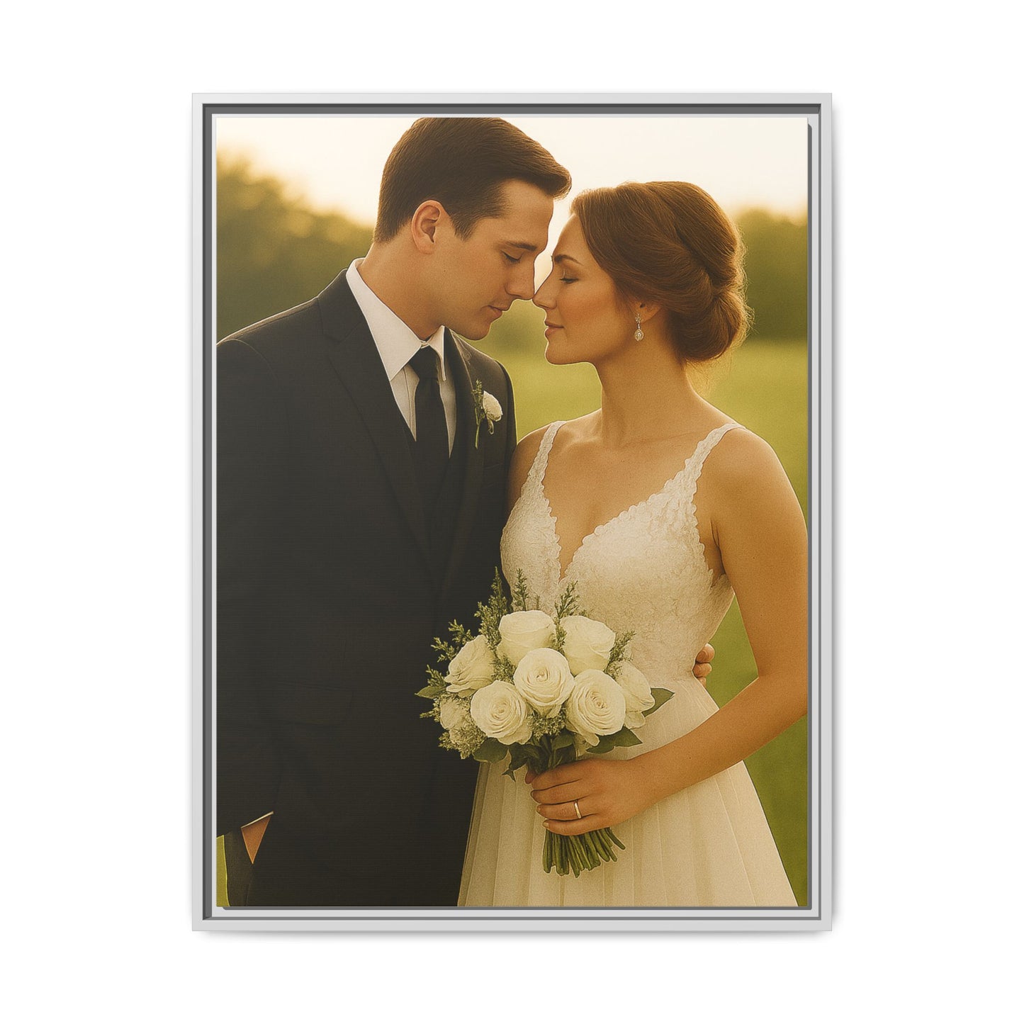 Custom Wedding Frame Vertical Matte Canvas