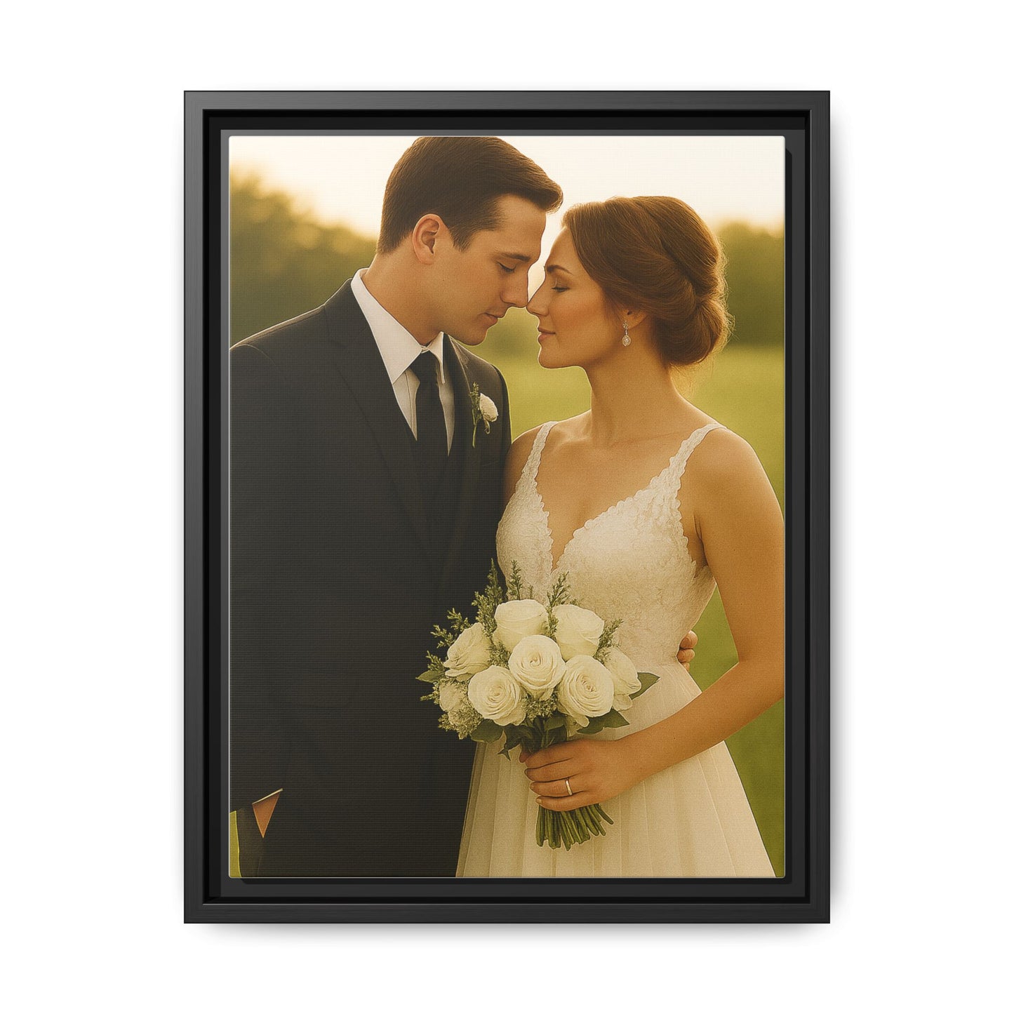 Custom Wedding Frame Vertical Matte Canvas