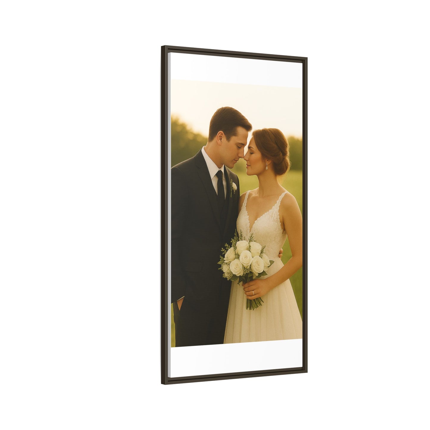 Custom Wedding Frame Vertical Matte Canvas