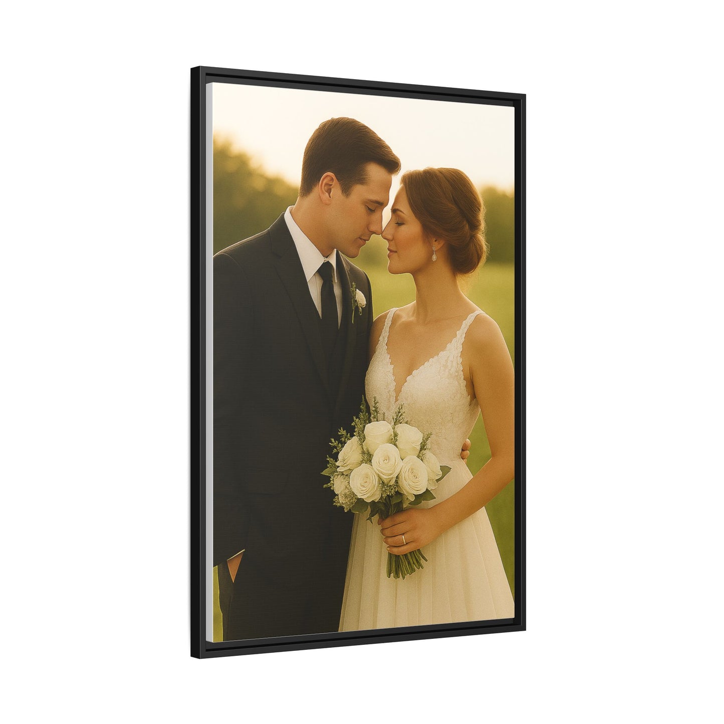 Custom Wedding Frame Vertical Matte Canvas