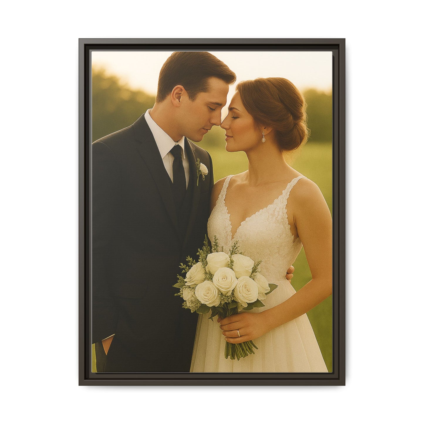 Custom Wedding Frame Vertical Matte Canvas