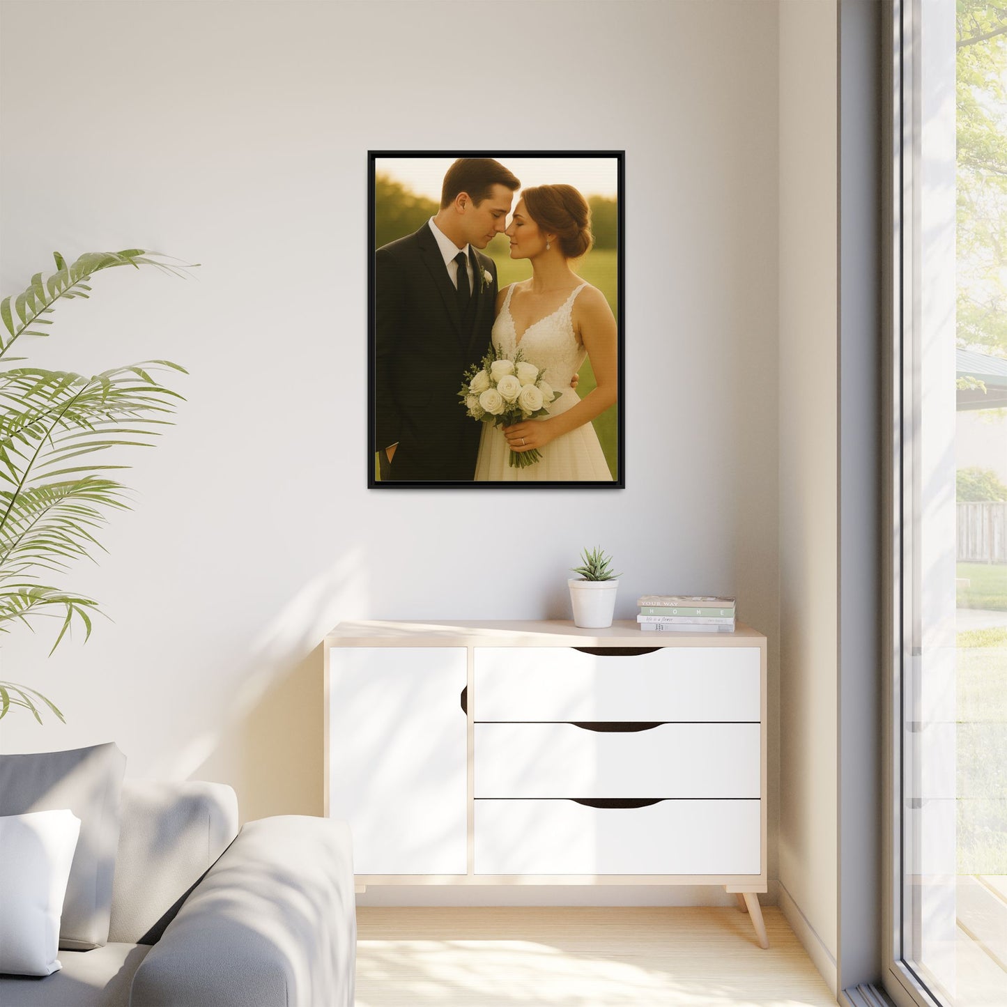 Custom Wedding Frame Vertical Matte Canvas