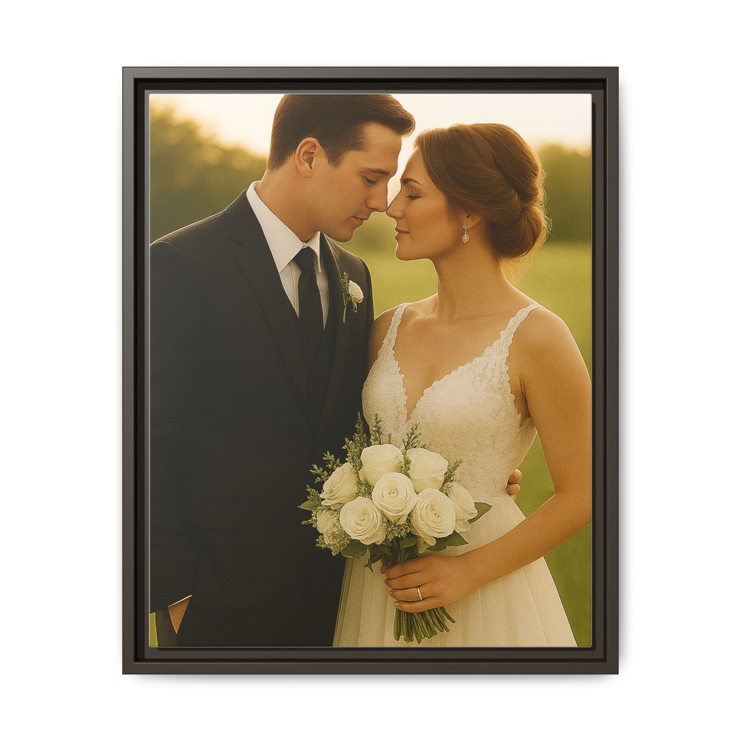 Custom Wedding Frame Vertical Matte Canvas