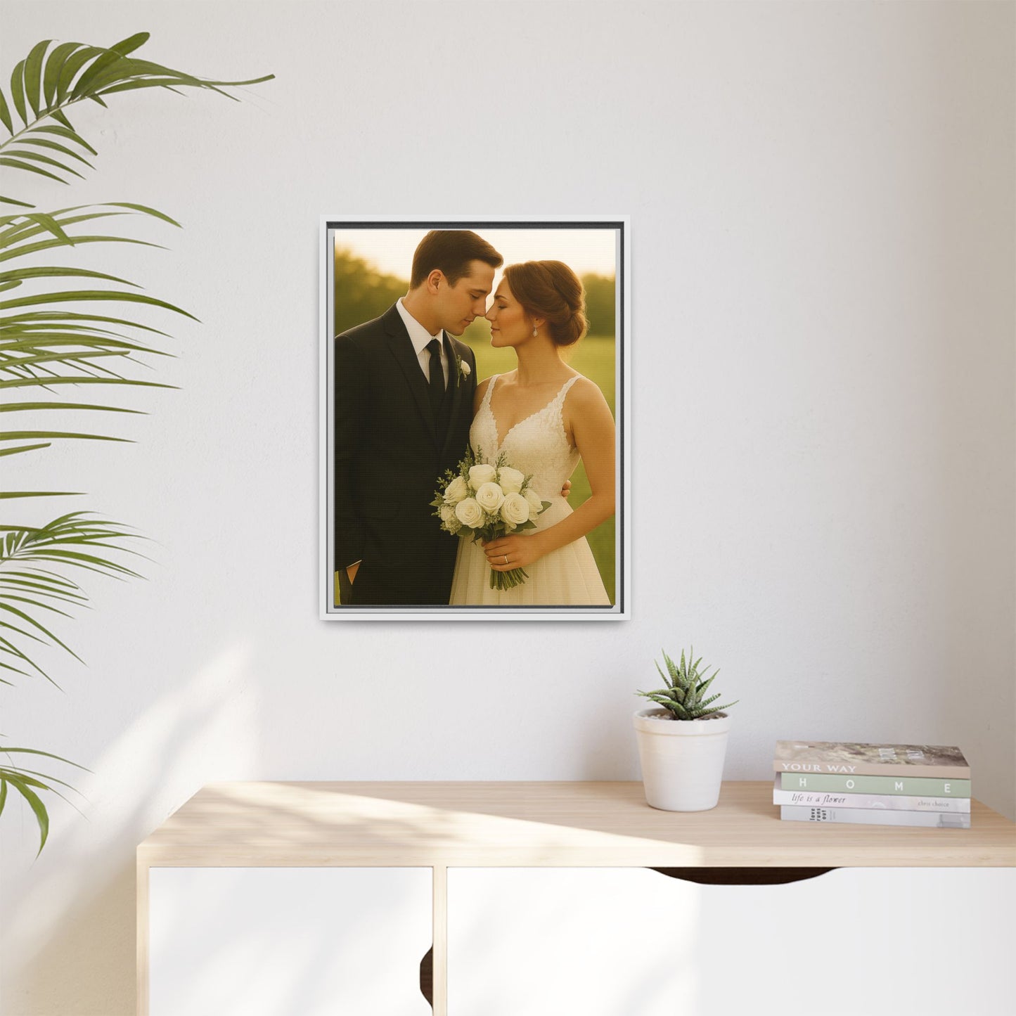 Custom Wedding Frame Vertical Matte Canvas