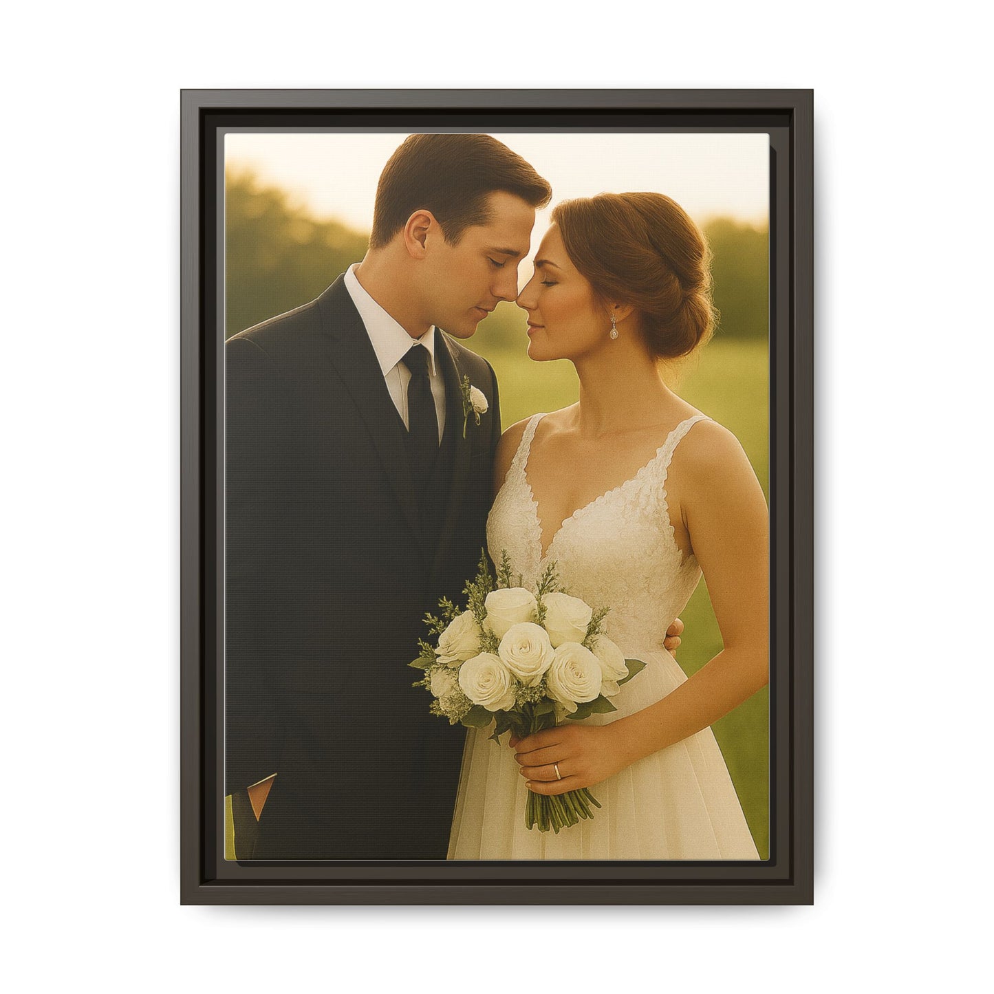 Custom Wedding Frame Vertical Matte Canvas