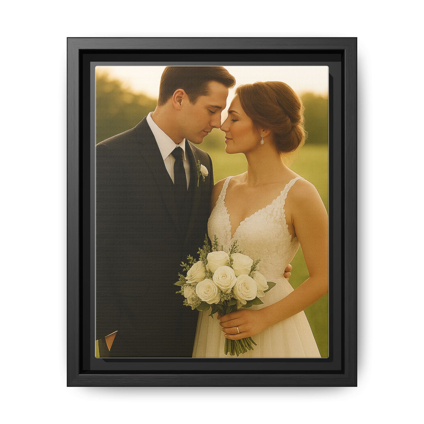 Custom Wedding Frame Vertical Matte Canvas