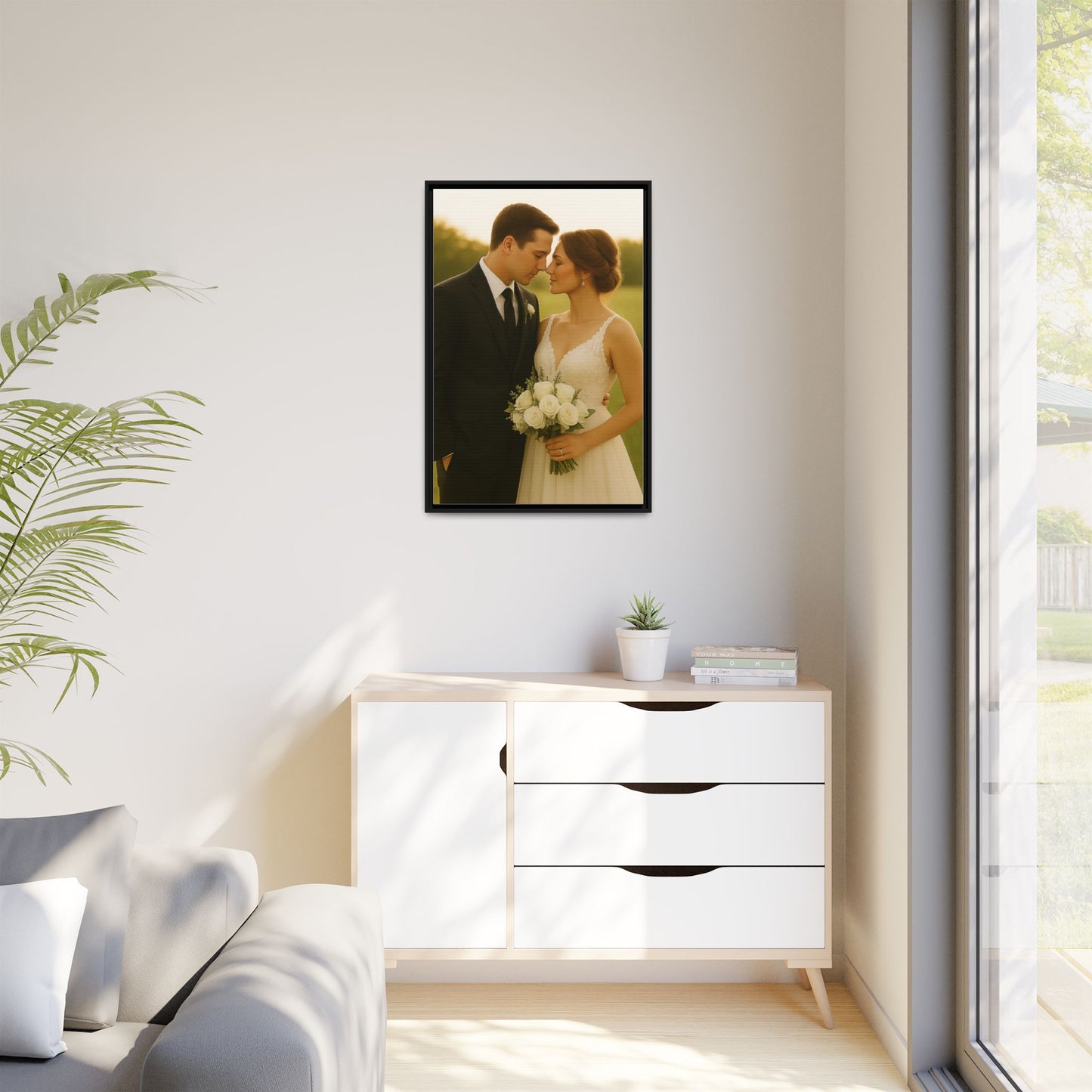 Custom Wedding Frame Vertical Matte Canvas