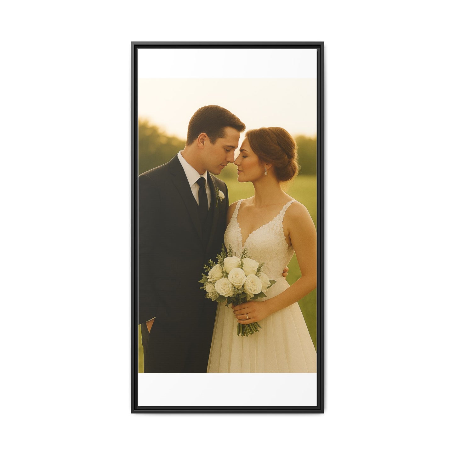 Custom Wedding Frame Vertical Matte Canvas