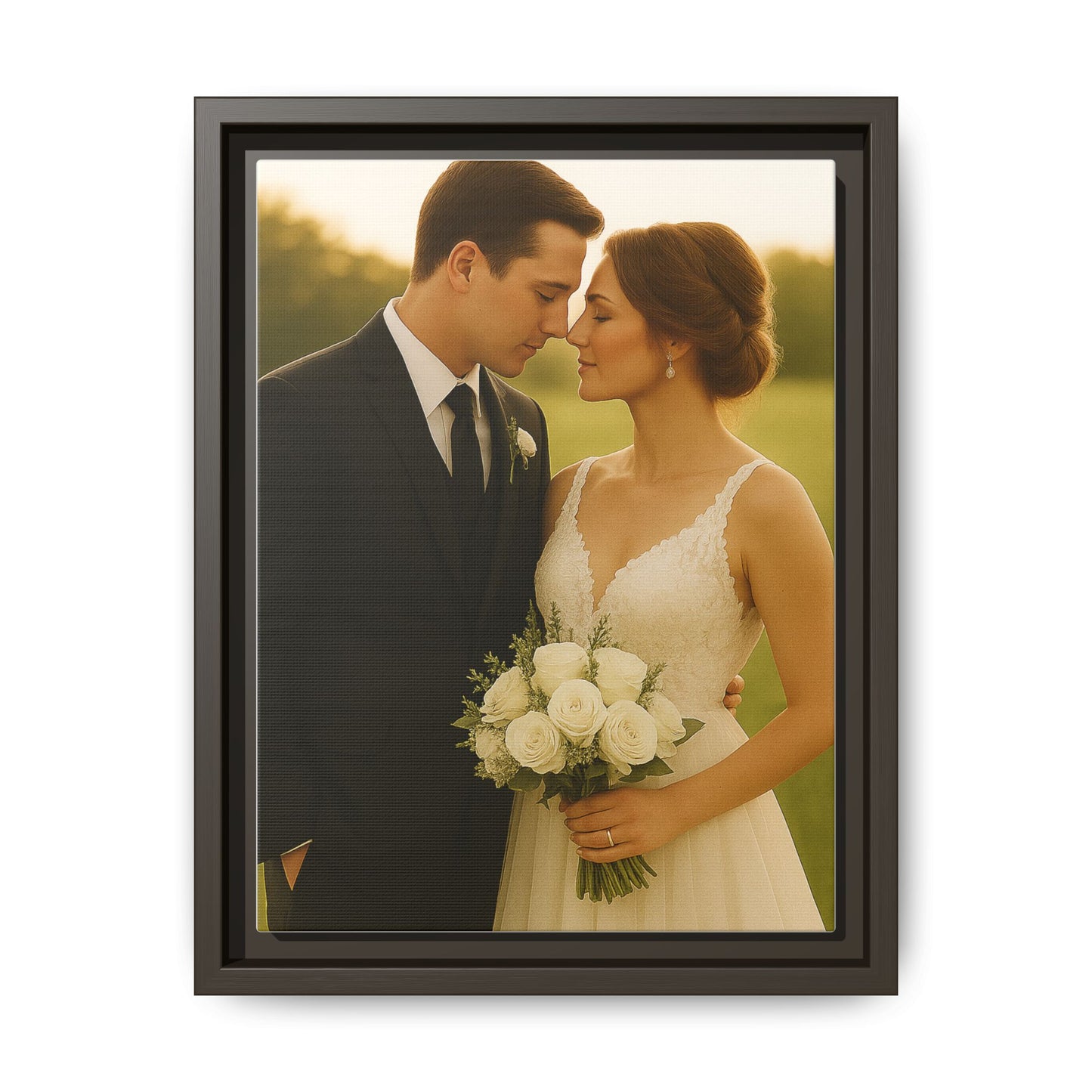 Custom Wedding Frame Vertical Matte Canvas