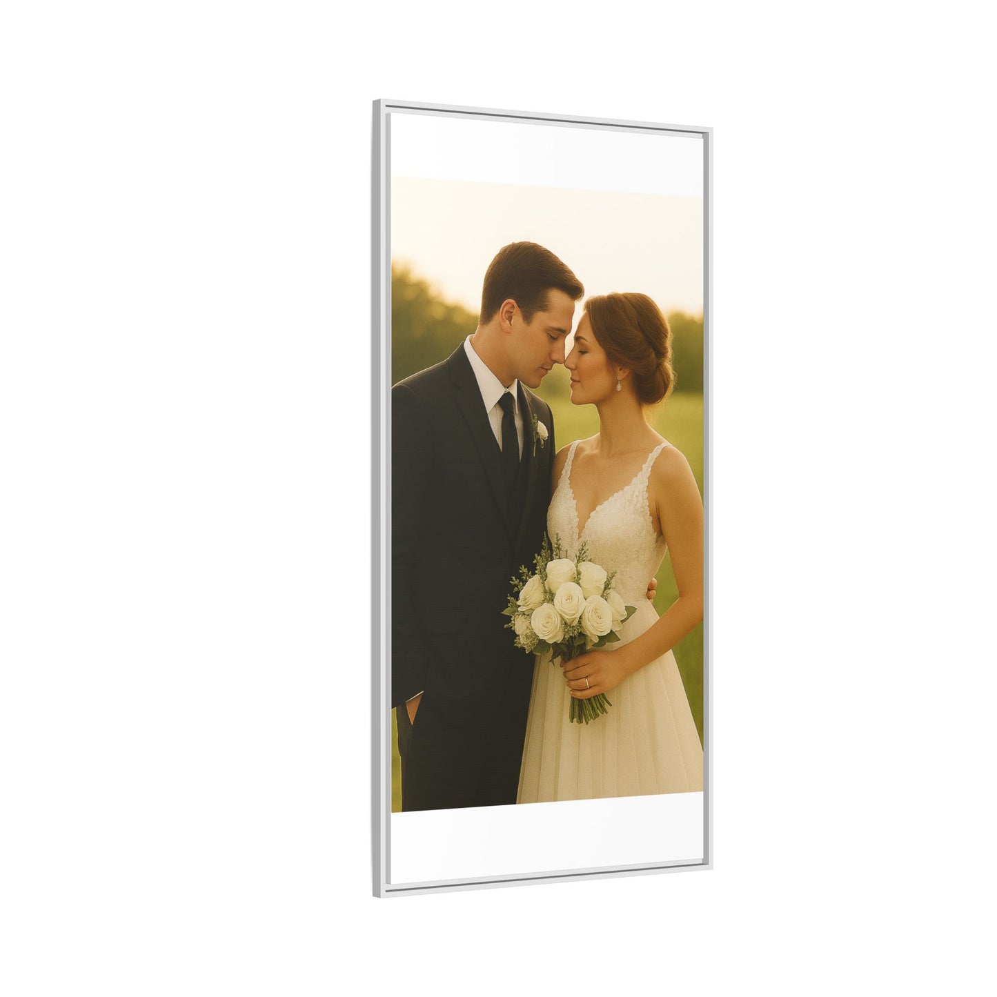 Custom Wedding Frame Vertical Matte Canvas