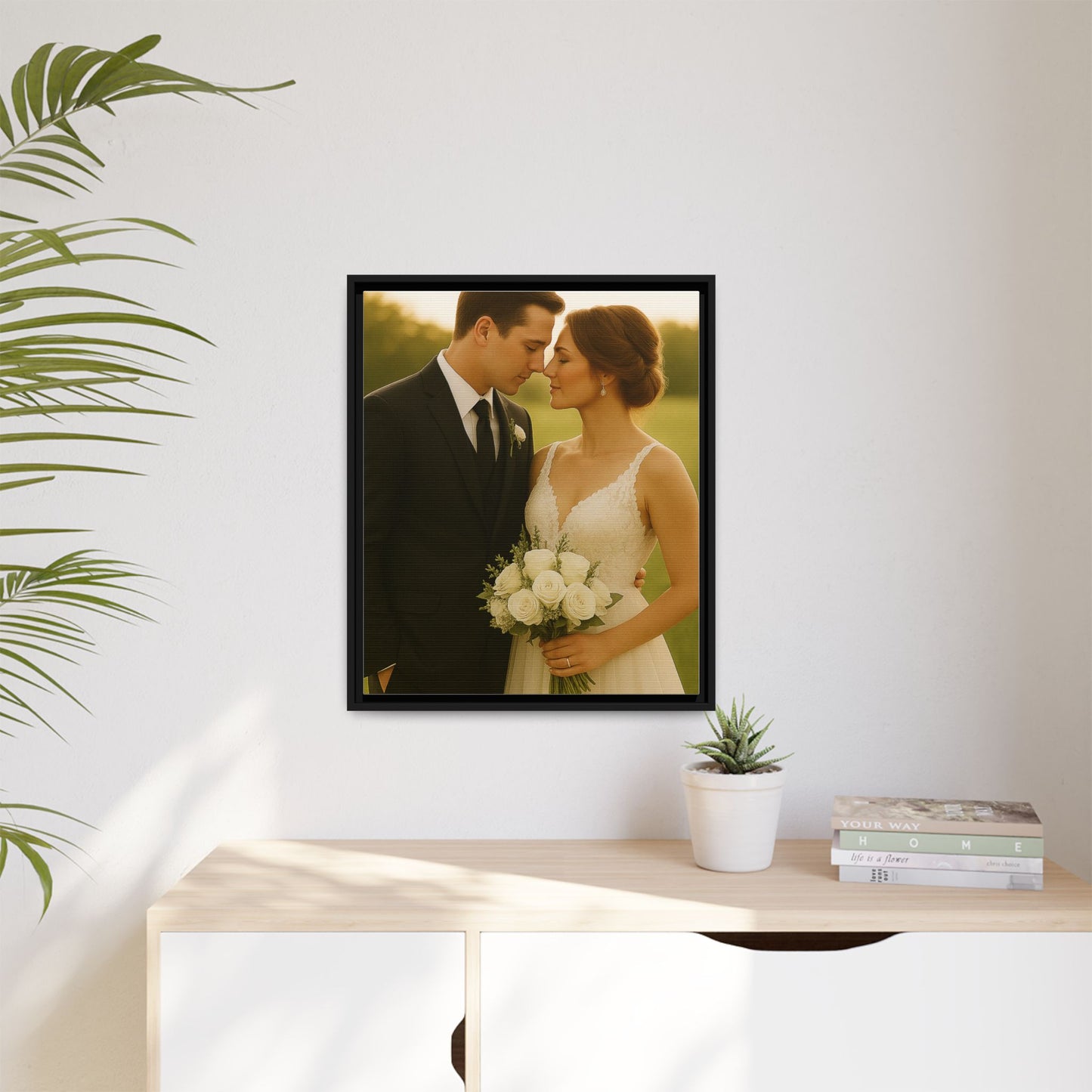 Custom Wedding Frame Vertical Matte Canvas