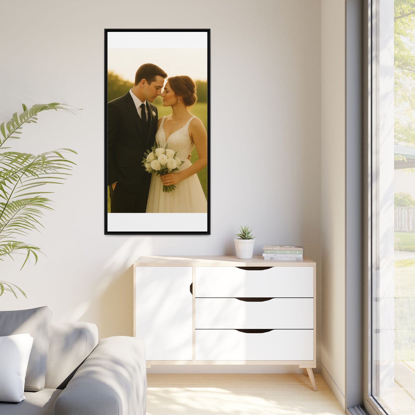 Custom Wedding Frame Vertical Matte Canvas