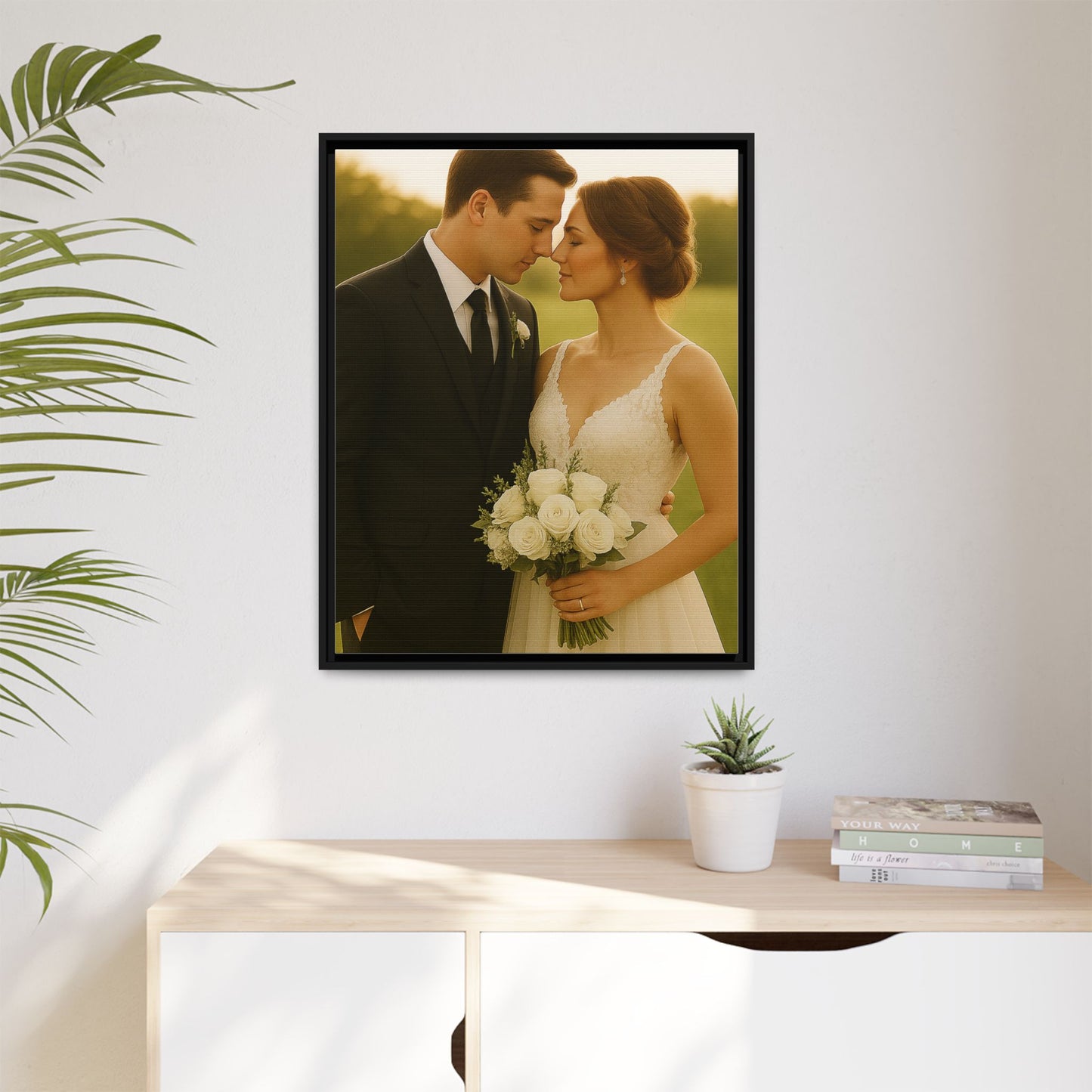 Custom Wedding Frame Vertical Matte Canvas