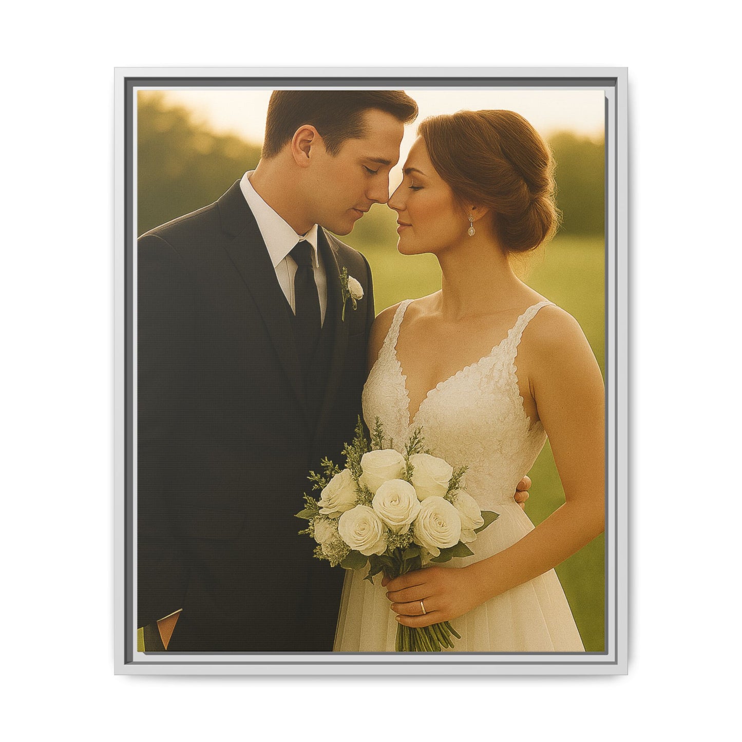 Custom Wedding Frame Vertical Matte Canvas