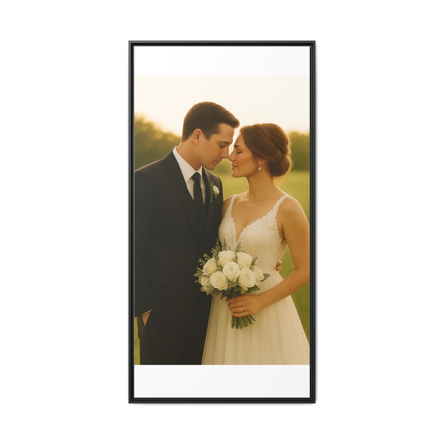 Custom Wedding Frame Vertical Matte Canvas