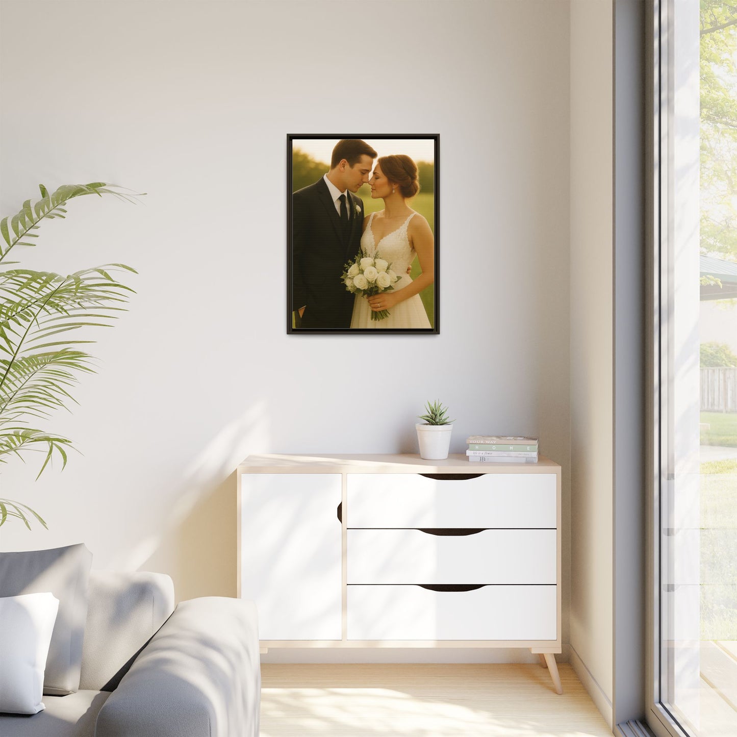 Custom Wedding Frame Vertical Matte Canvas