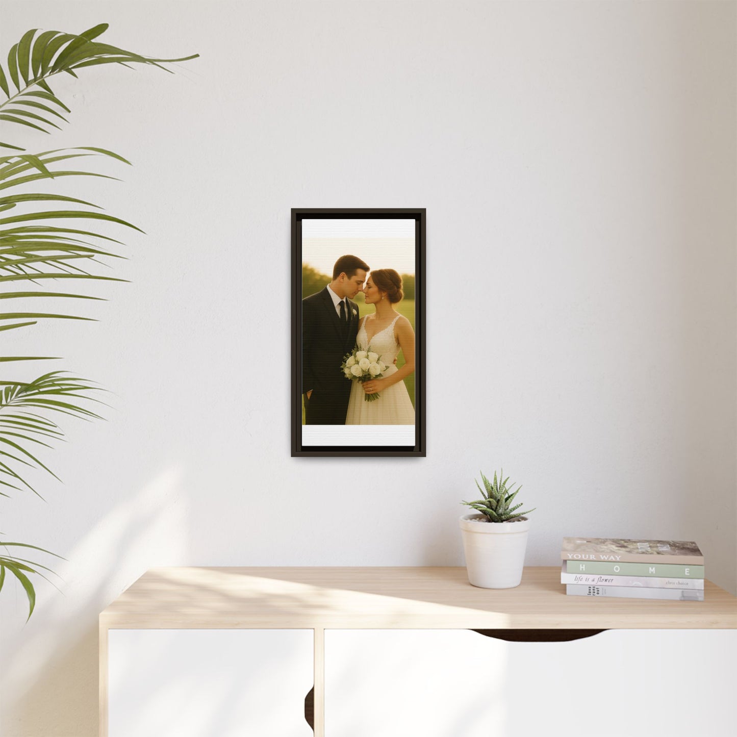 Custom Wedding Frame Vertical Matte Canvas