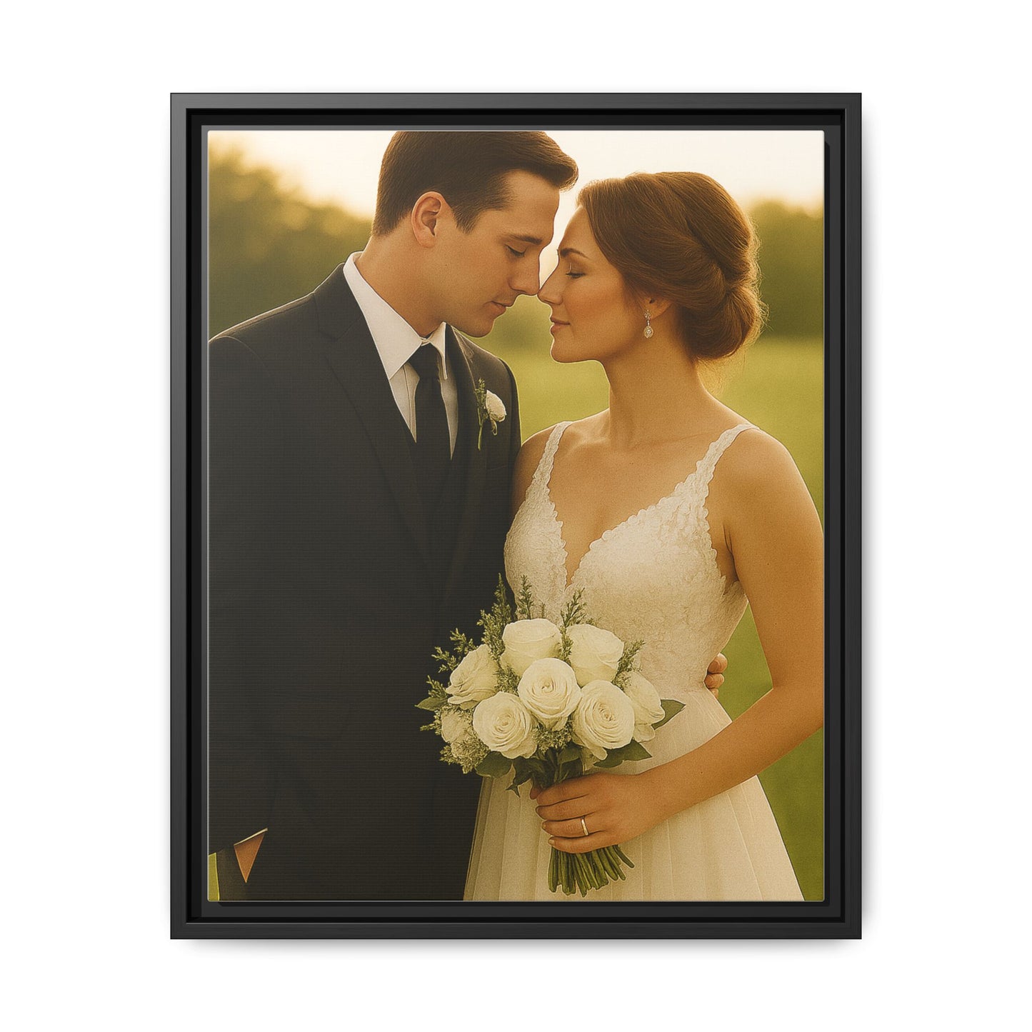 Custom Wedding Frame Vertical Matte Canvas