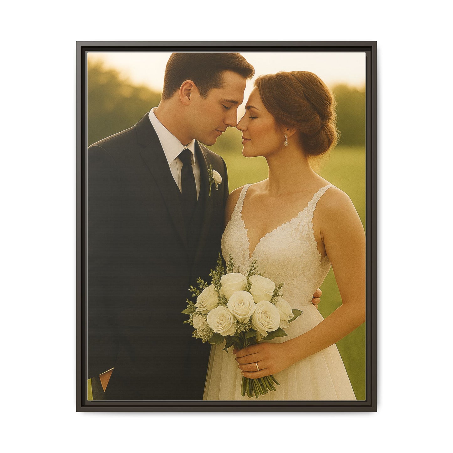 Custom Wedding Frame Vertical Matte Canvas
