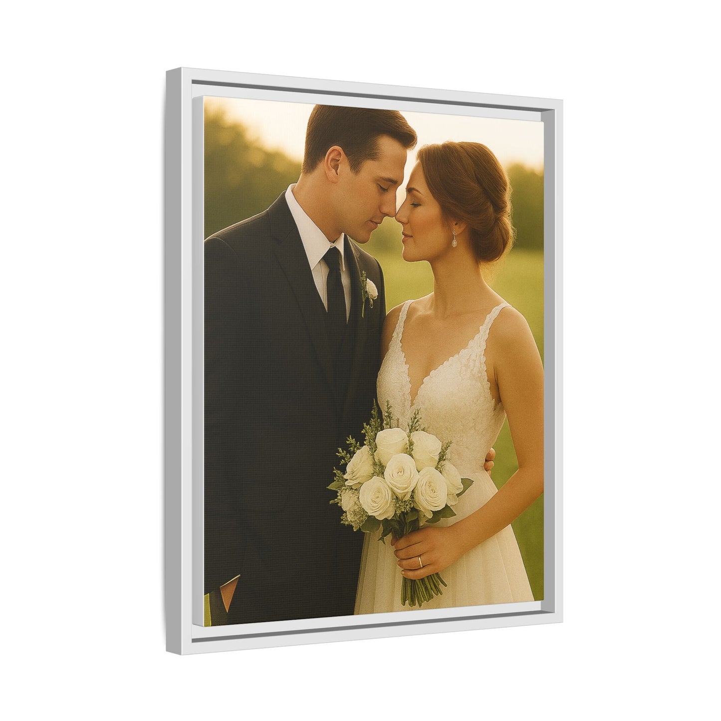 Custom Wedding Frame Vertical Matte Canvas
