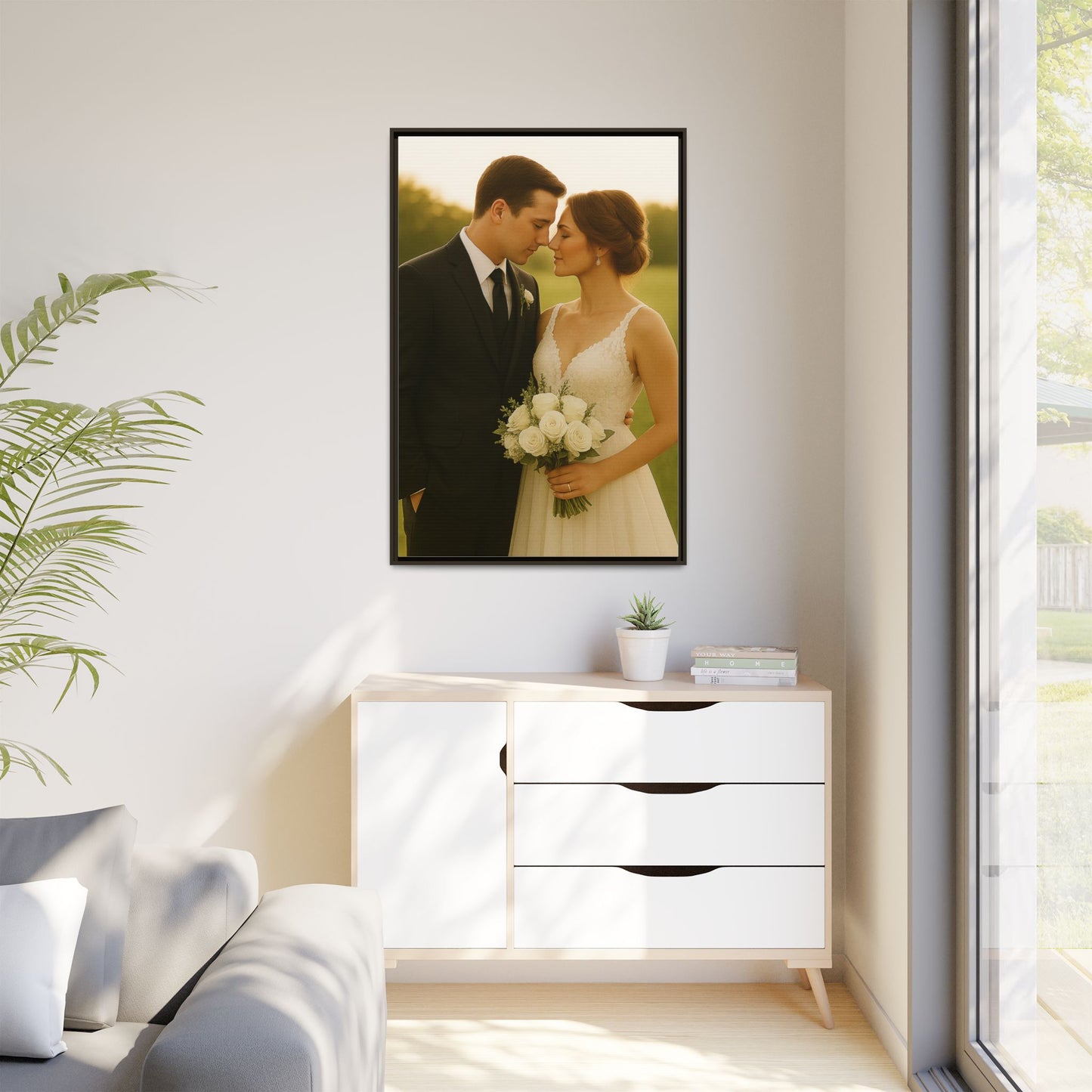 Custom Wedding Frame Vertical Matte Canvas