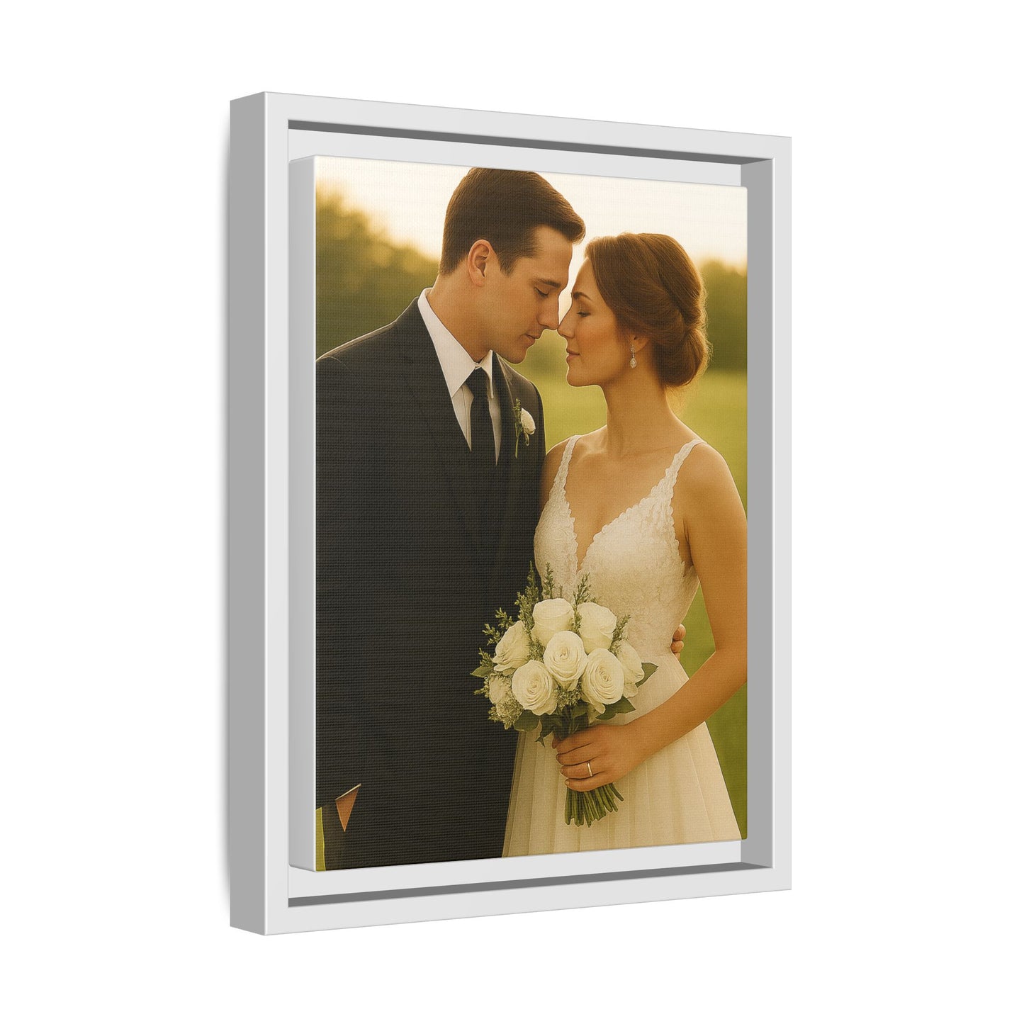 Custom Wedding Frame Vertical Matte Canvas