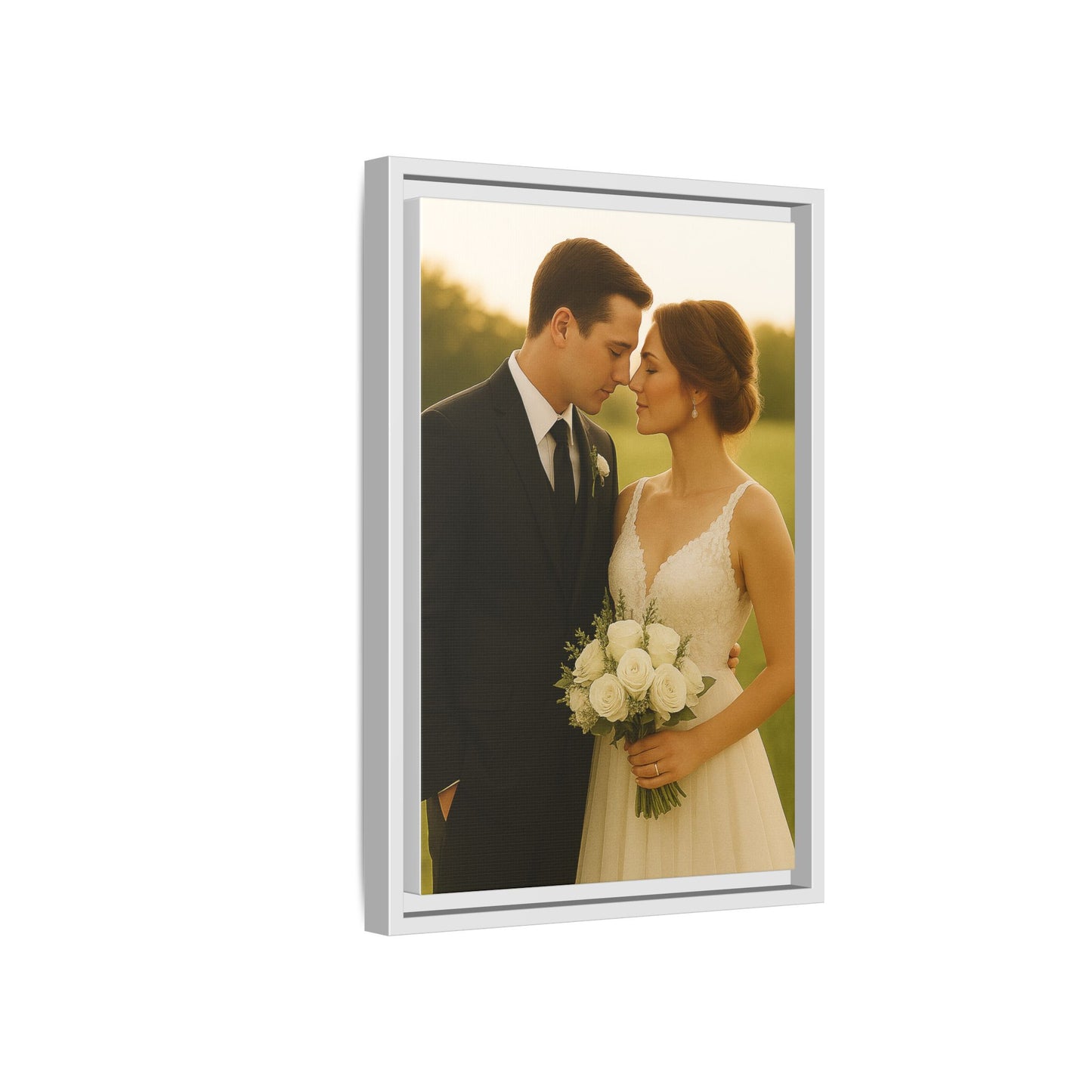 Custom Wedding Frame Vertical Matte Canvas
