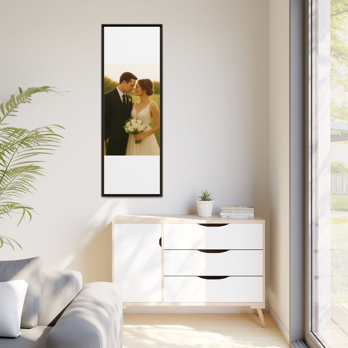 Custom Wedding Frame Vertical Matte Canvas