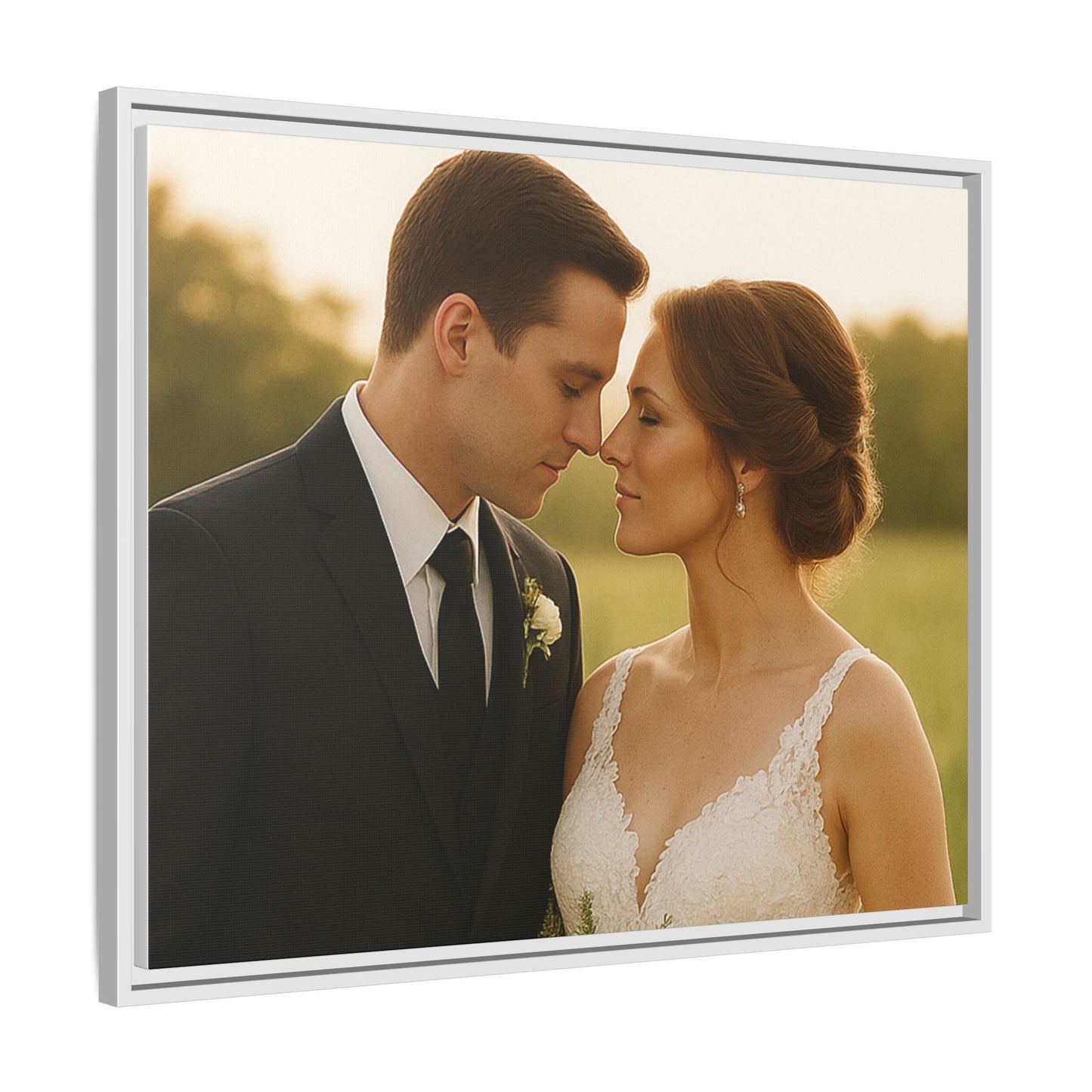 Custom Wedding Frame Horizontal Matte Canvas