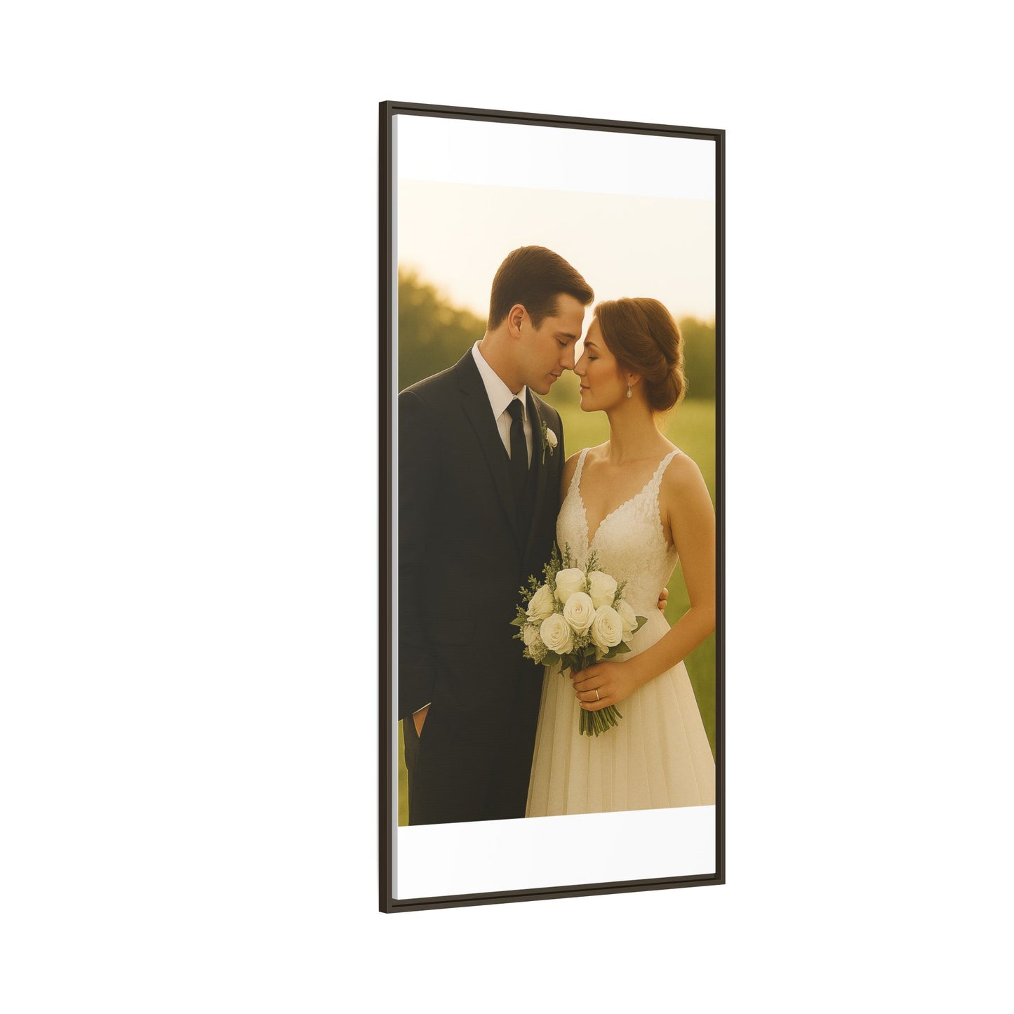 Custom Wedding Frame Vertical Matte Canvas