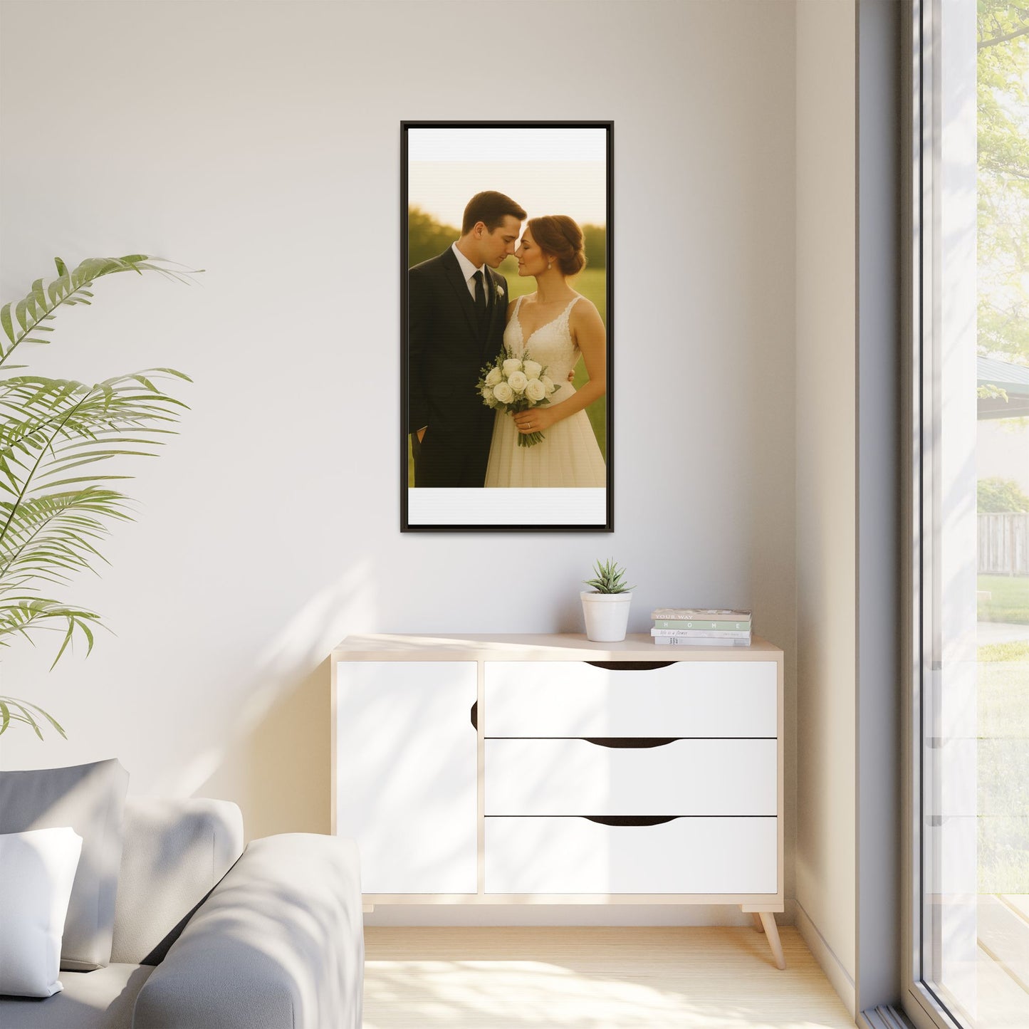 Custom Wedding Frame Vertical Matte Canvas