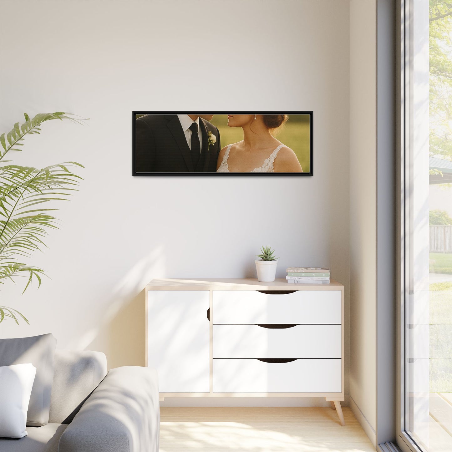 Custom Wedding Frame Horizontal Matte Canvas