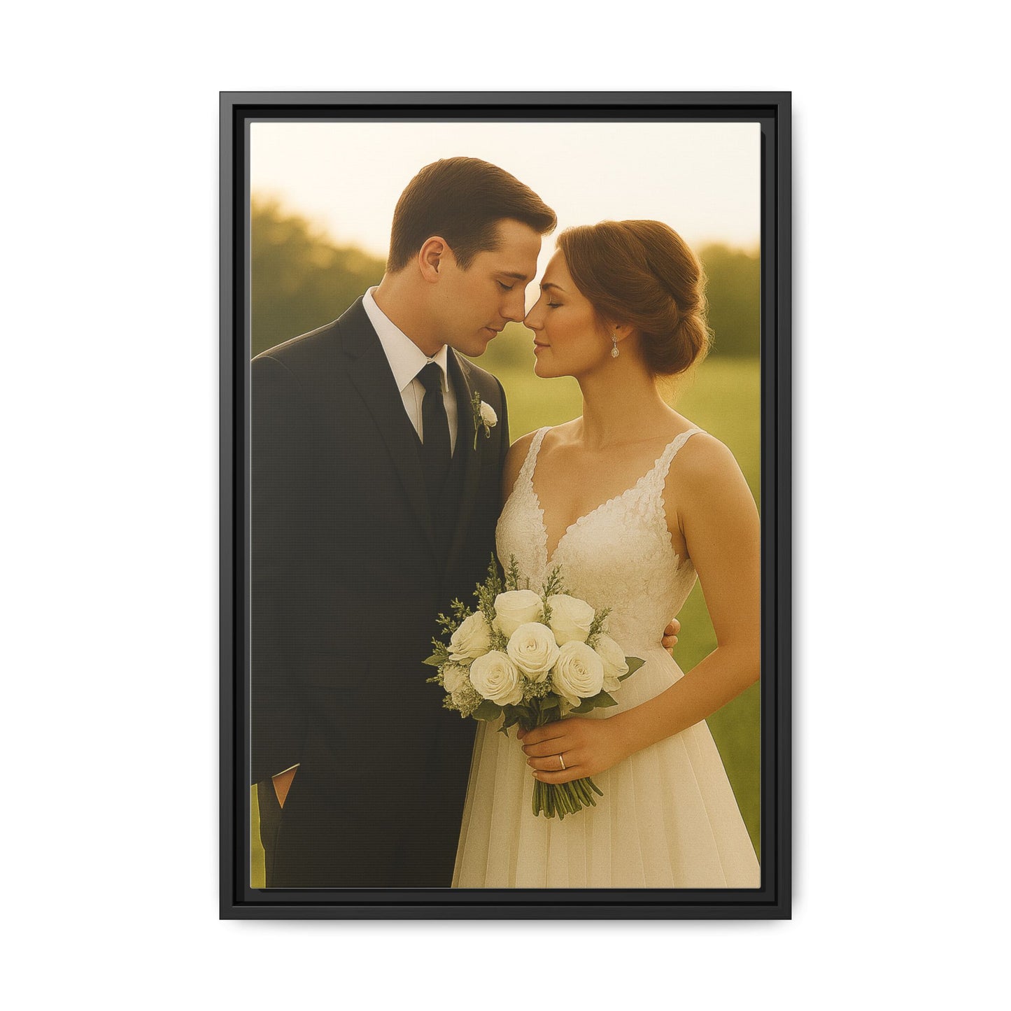 Custom Wedding Frame Vertical Matte Canvas