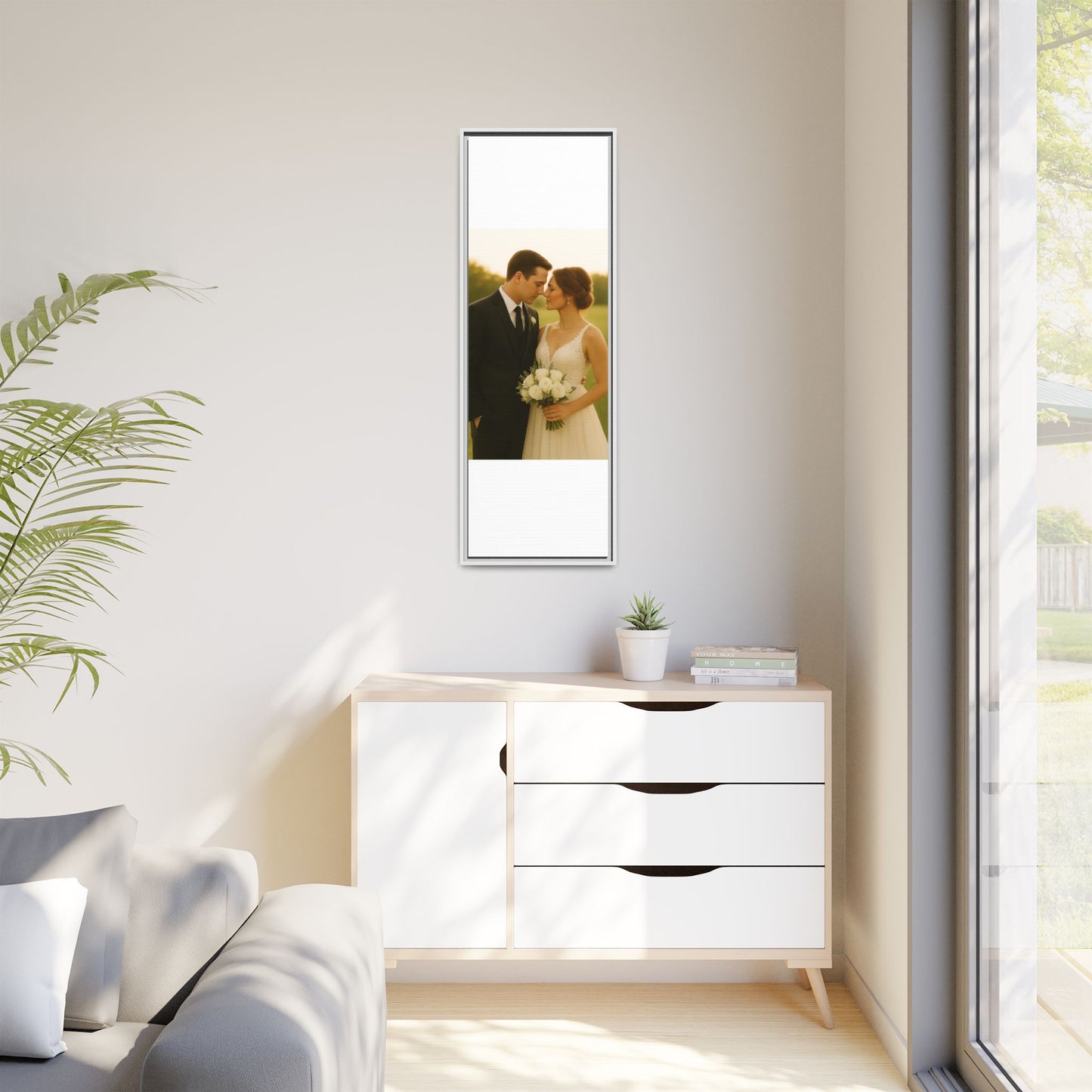 Custom Wedding Frame Vertical Matte Canvas