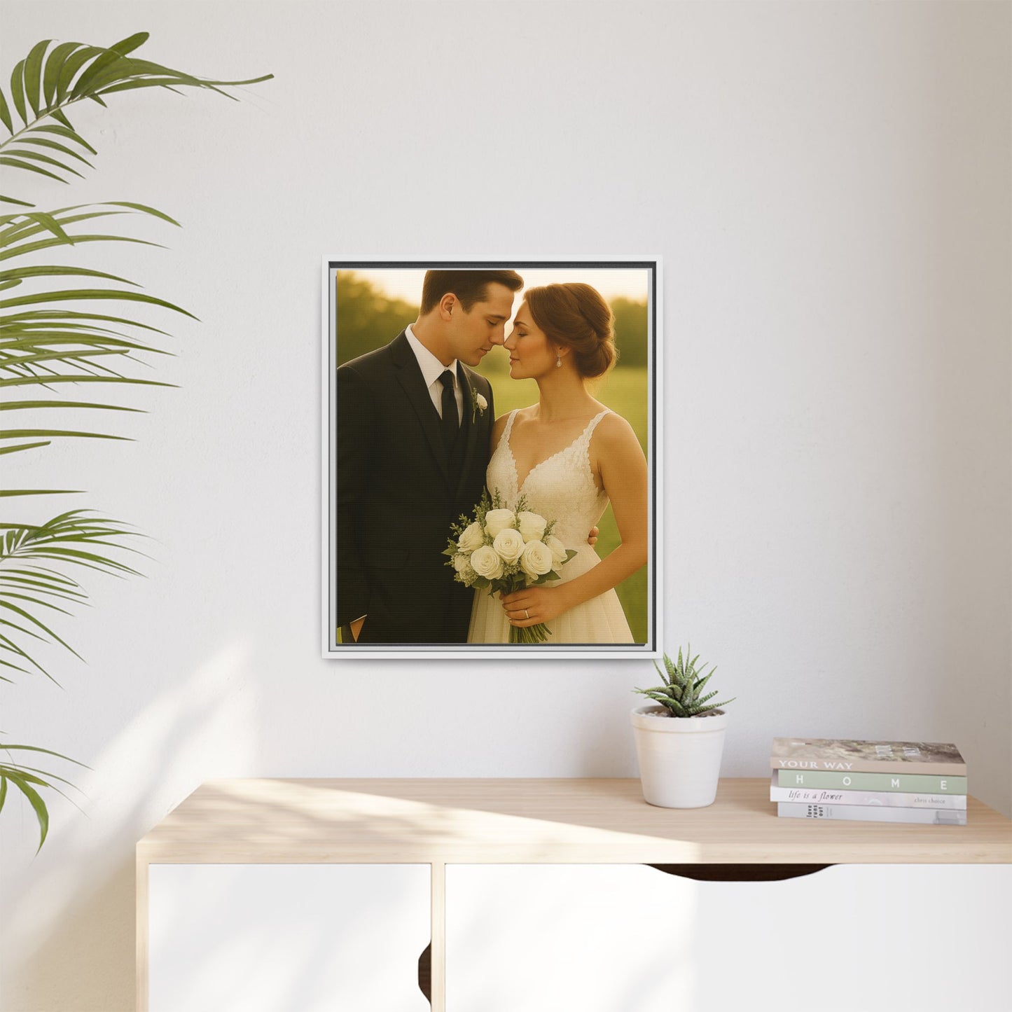 Custom Wedding Frame Vertical Matte Canvas