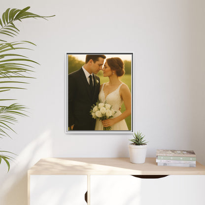 Custom Wedding Frame Vertical Matte Canvas