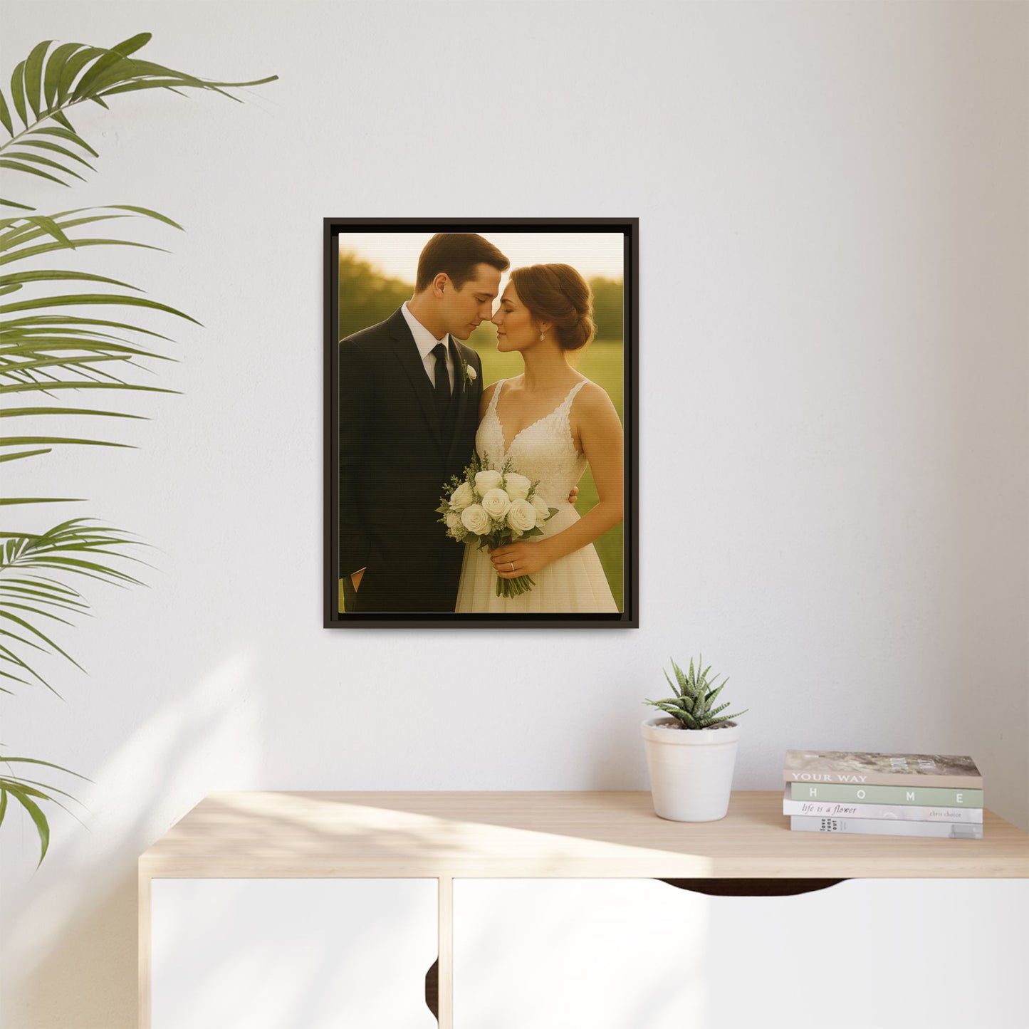Custom Wedding Frame Vertical Matte Canvas