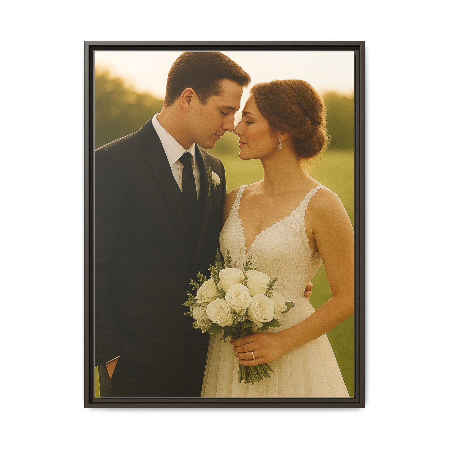 Custom Wedding Frame Vertical Matte Canvas