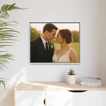 Custom Wedding Frame Horizontal Matte Canvas