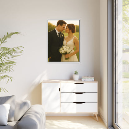 Custom Wedding Frame Vertical Matte Canvas