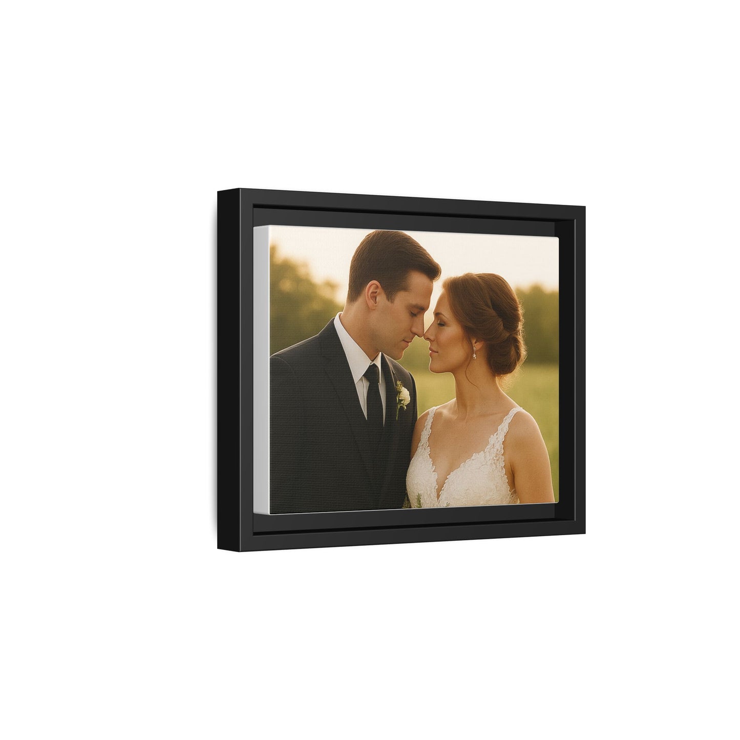 Custom Wedding Frame Horizontal Matte Canvas