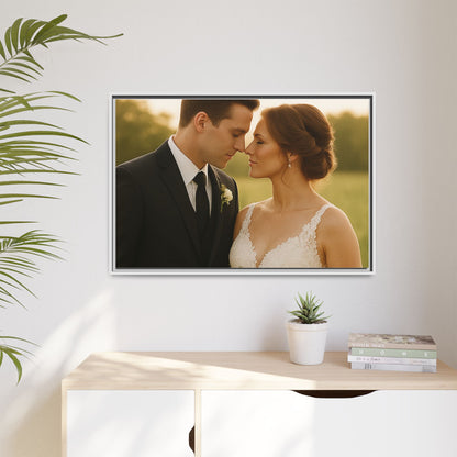 Custom Wedding Frame Horizontal Matte Canvas
