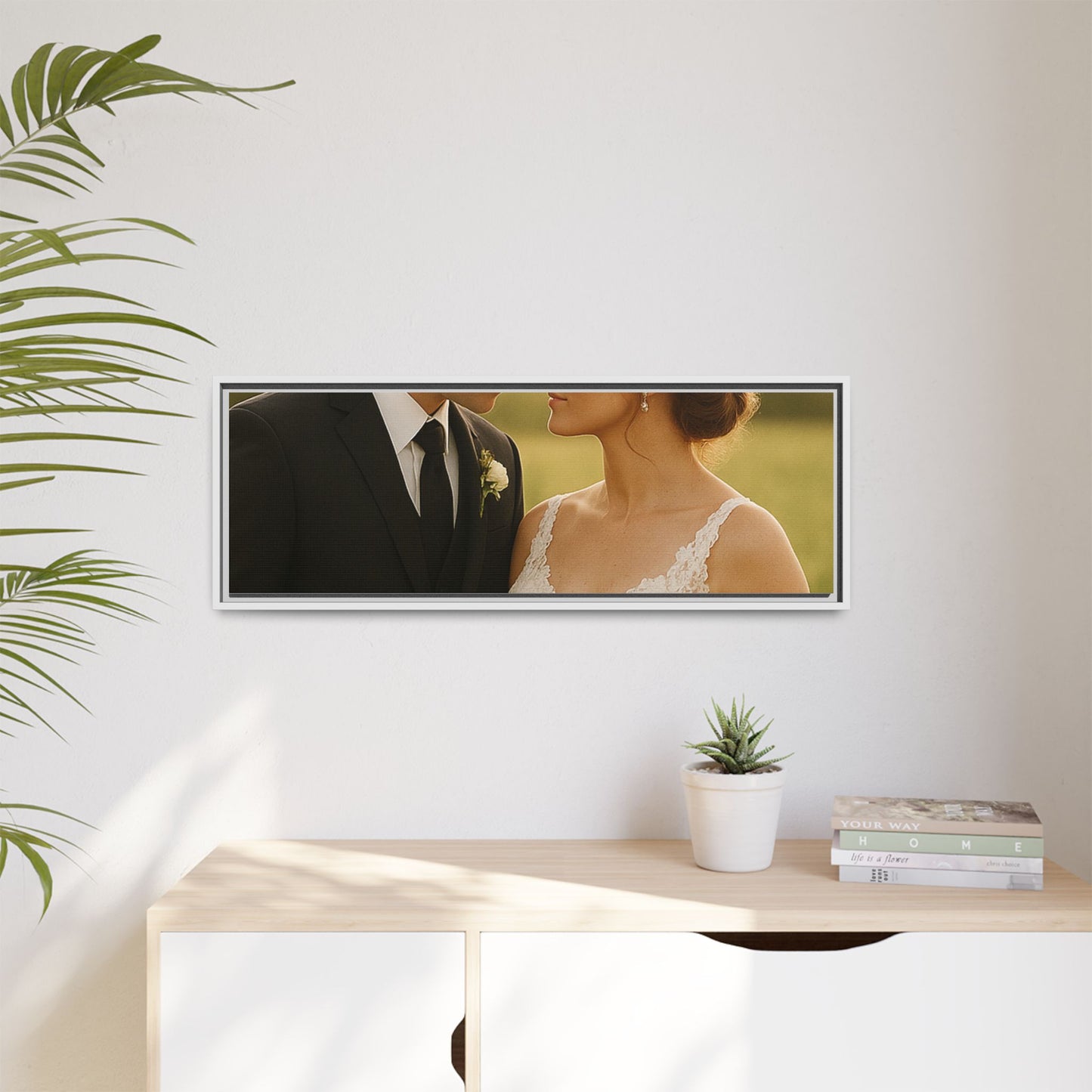 Custom Wedding Frame Horizontal Matte Canvas